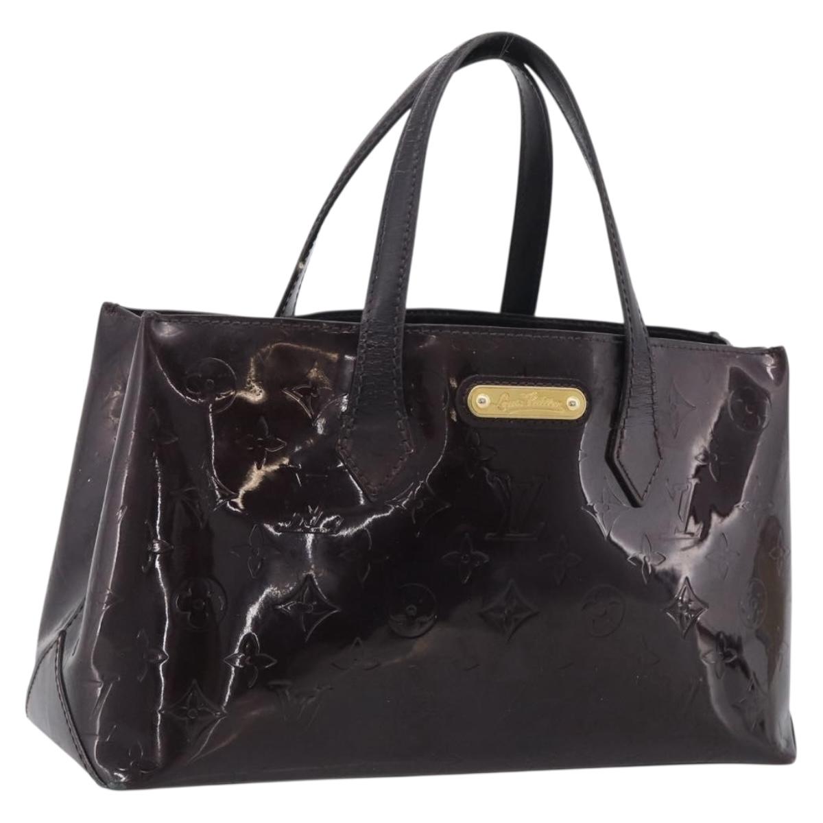 LOUIS VUITTON Monogram Vernis Wilshire PM Hand Bag Amarante M93641 Auth bs37956