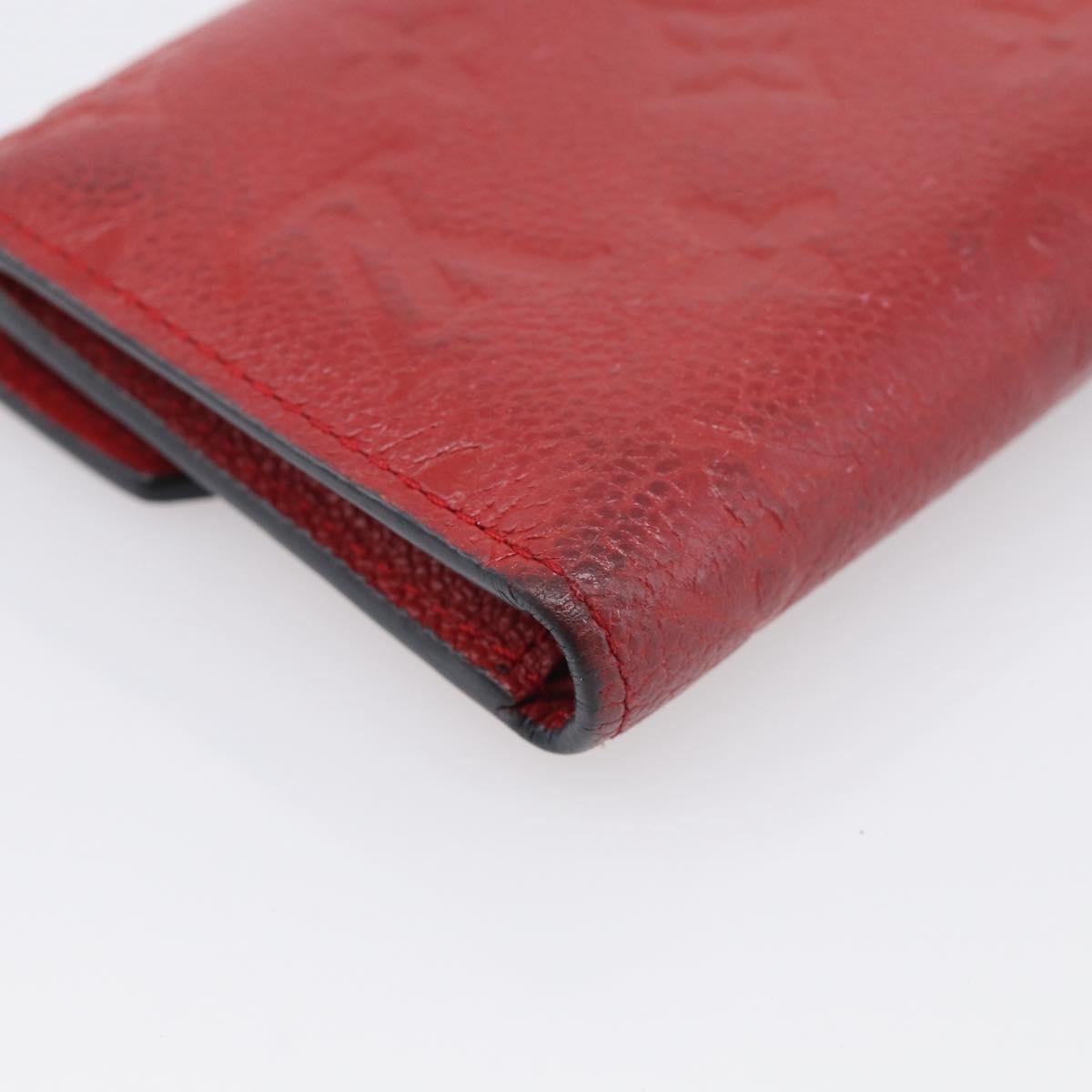 LOUIS VUITTON Monogram Empreinte Portefeuille Victorine Red M62554 Auth bs37958