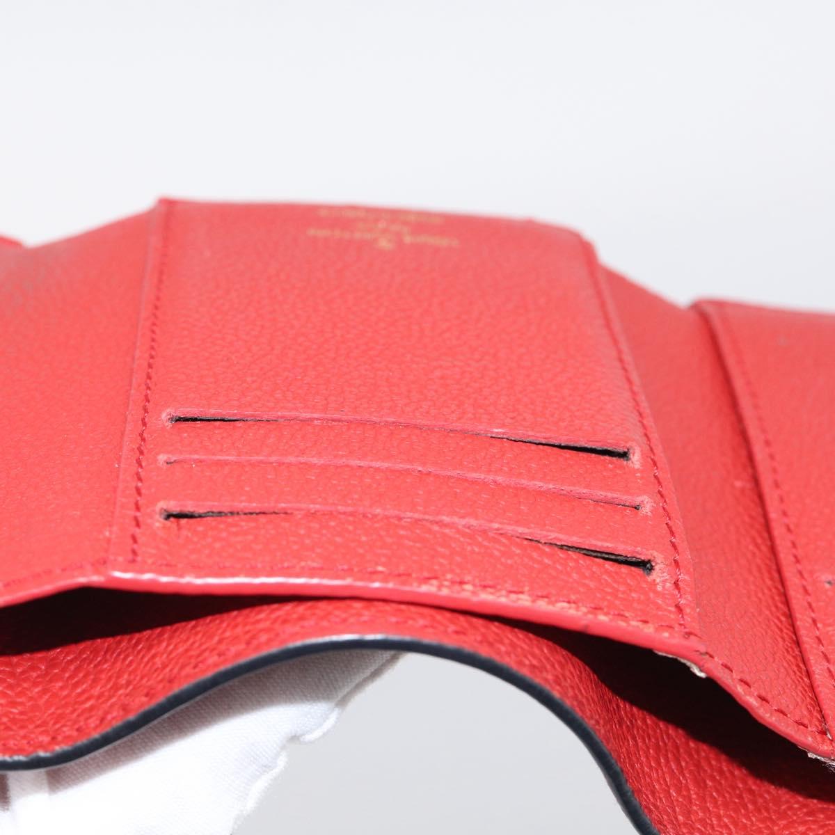 LOUIS VUITTON Monogram Empreinte Portefeuille Victorine Red M62554 Auth bs37958