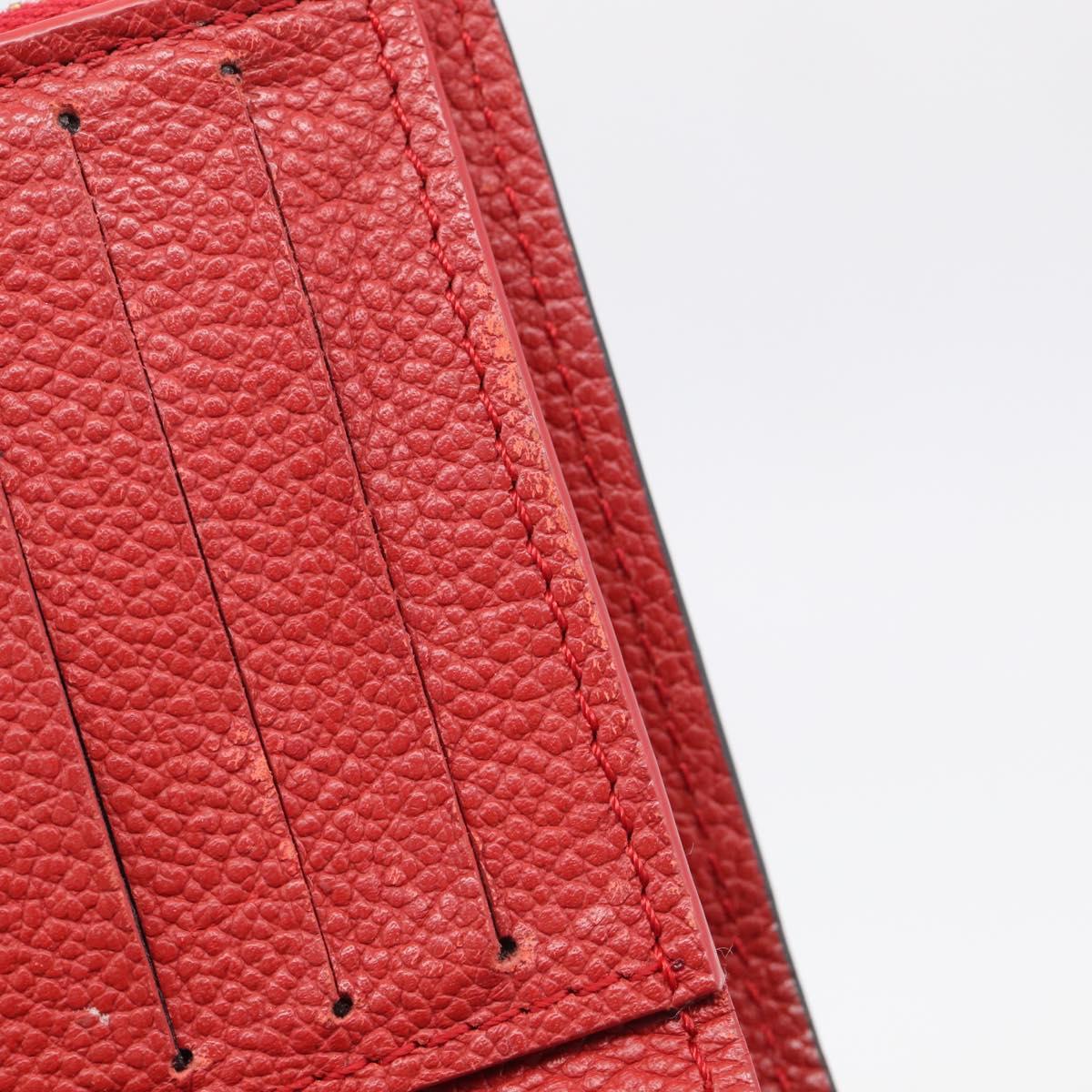 LOUIS VUITTON Monogram Empreinte Portefeuille Victorine Red M62554 Auth bs37958