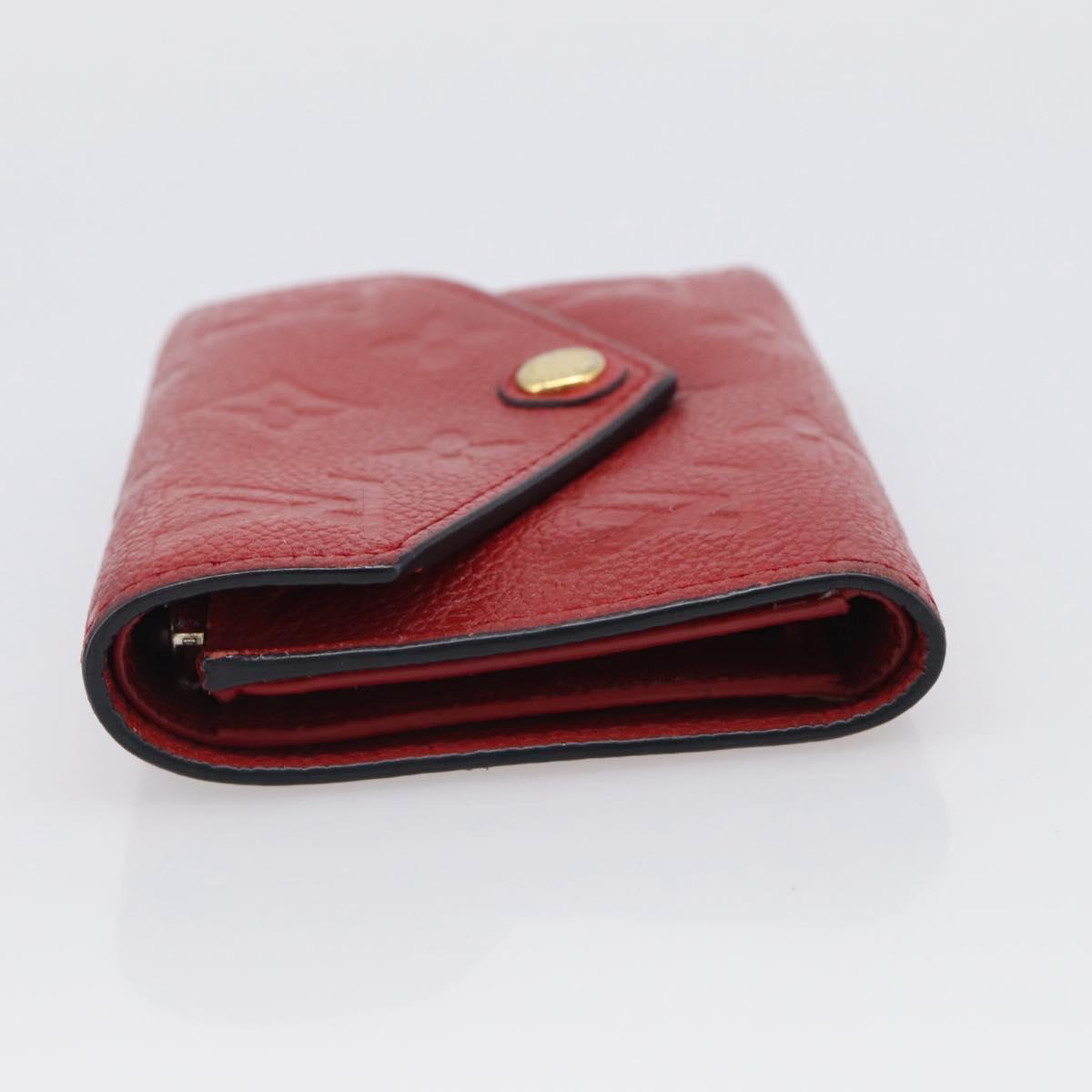 LOUIS VUITTON Monogram Empreinte Portefeuille Victorine Red M62554 Auth bs37958