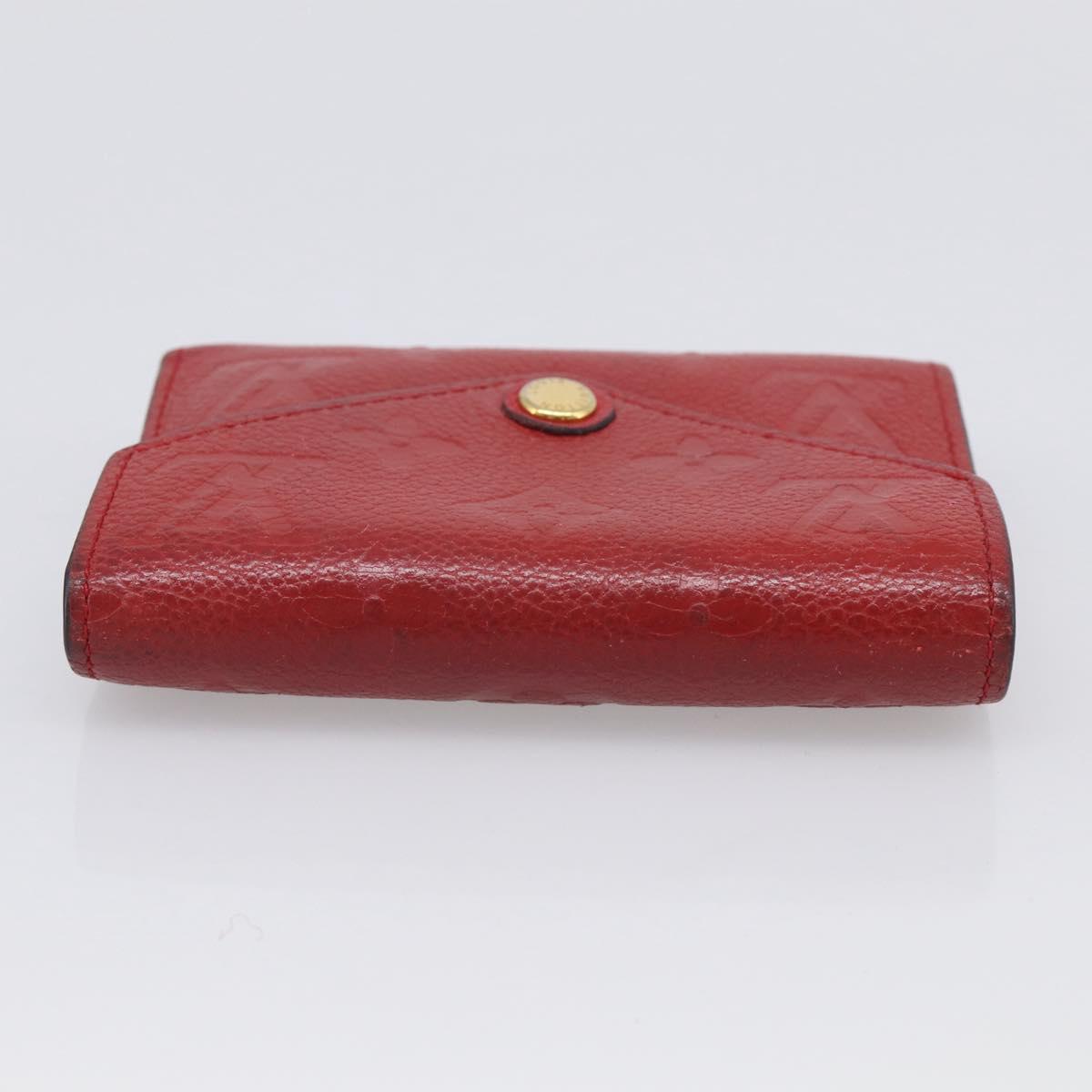 LOUIS VUITTON Monogram Empreinte Portefeuille Victorine Red M62554 Auth bs37958