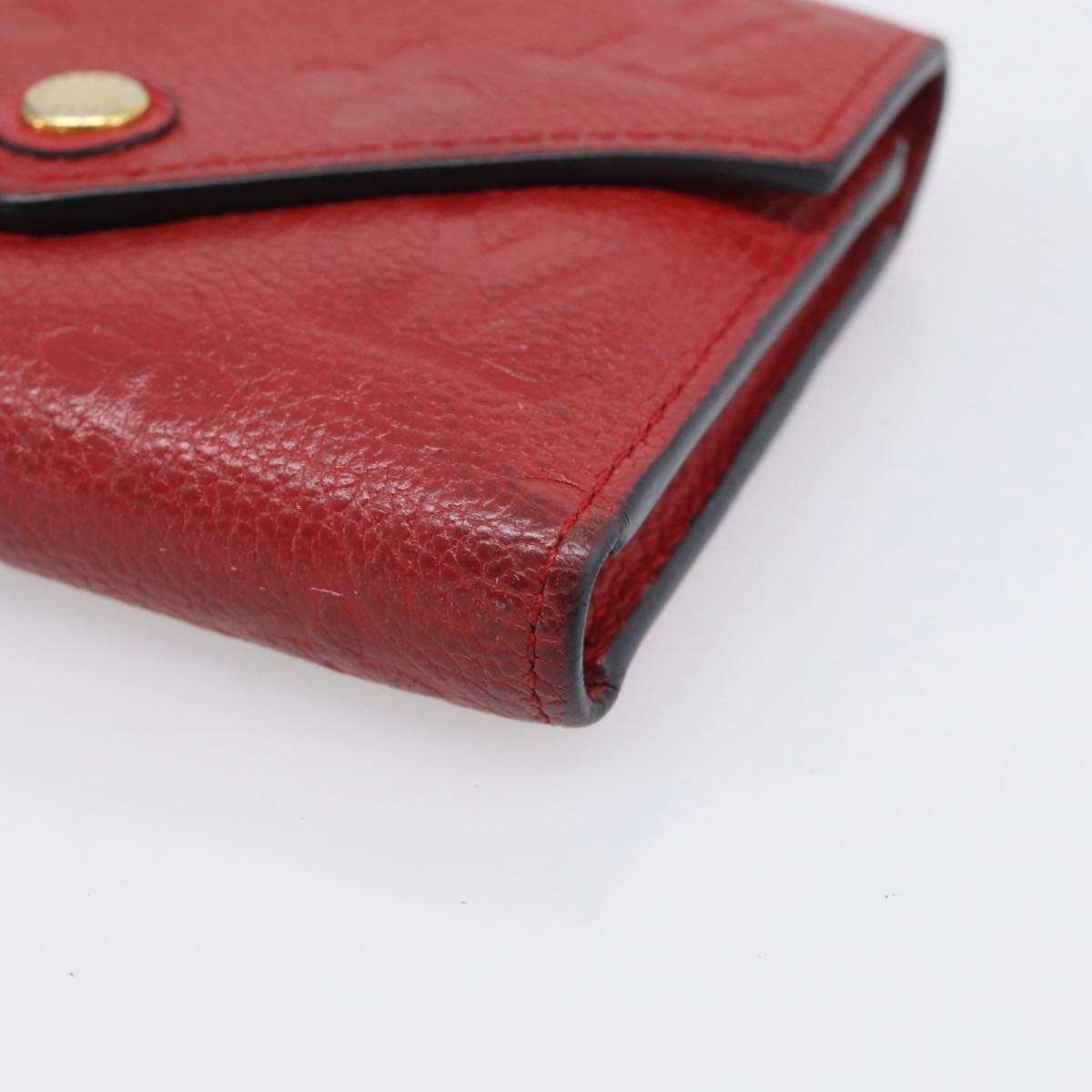 LOUIS VUITTON Monogram Empreinte Portefeuille Victorine Red M62554 Auth bs37958