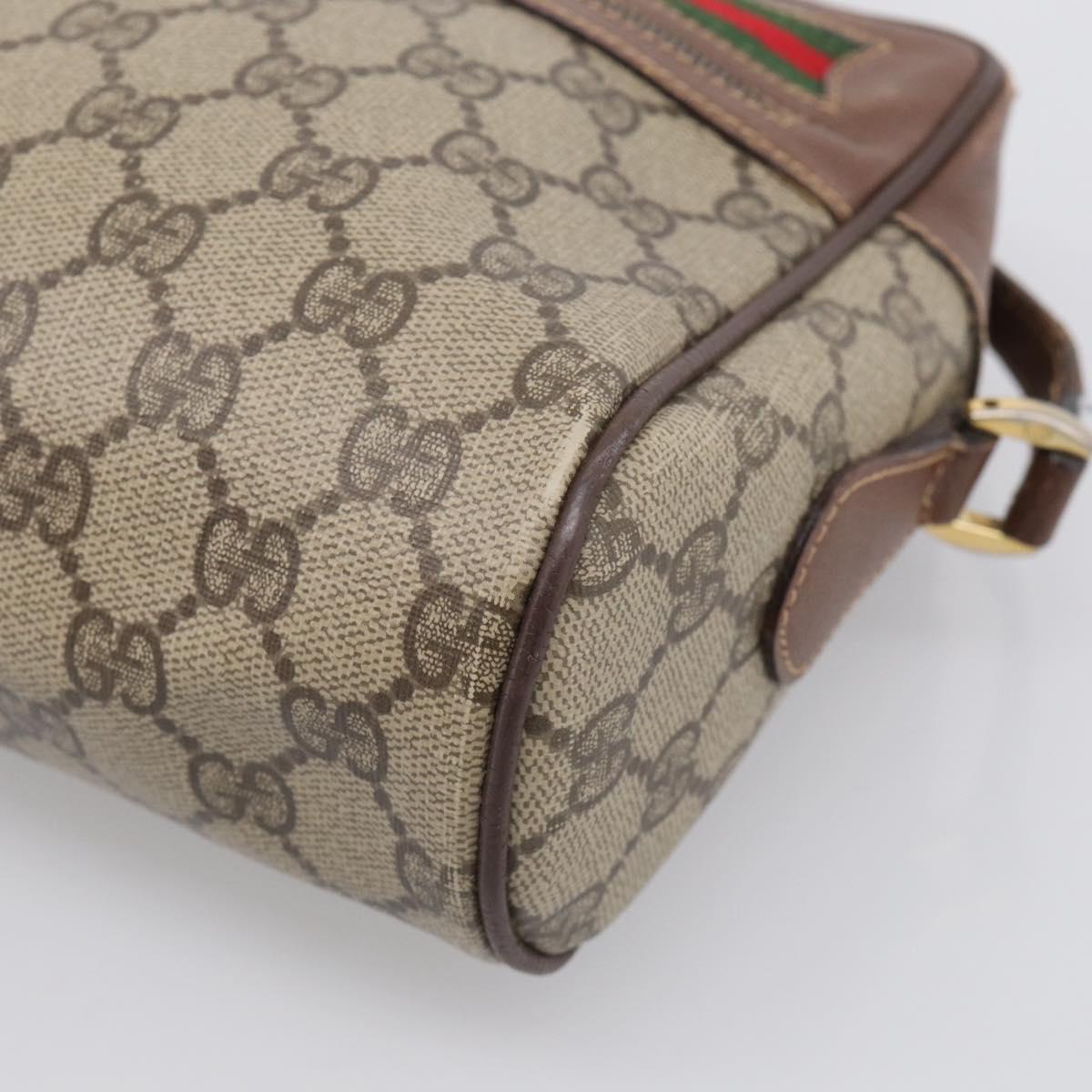 GUCCI GG Supreme Web Sherry Line Shoulder Bag PVC 001 113 6472 Auth bs37964