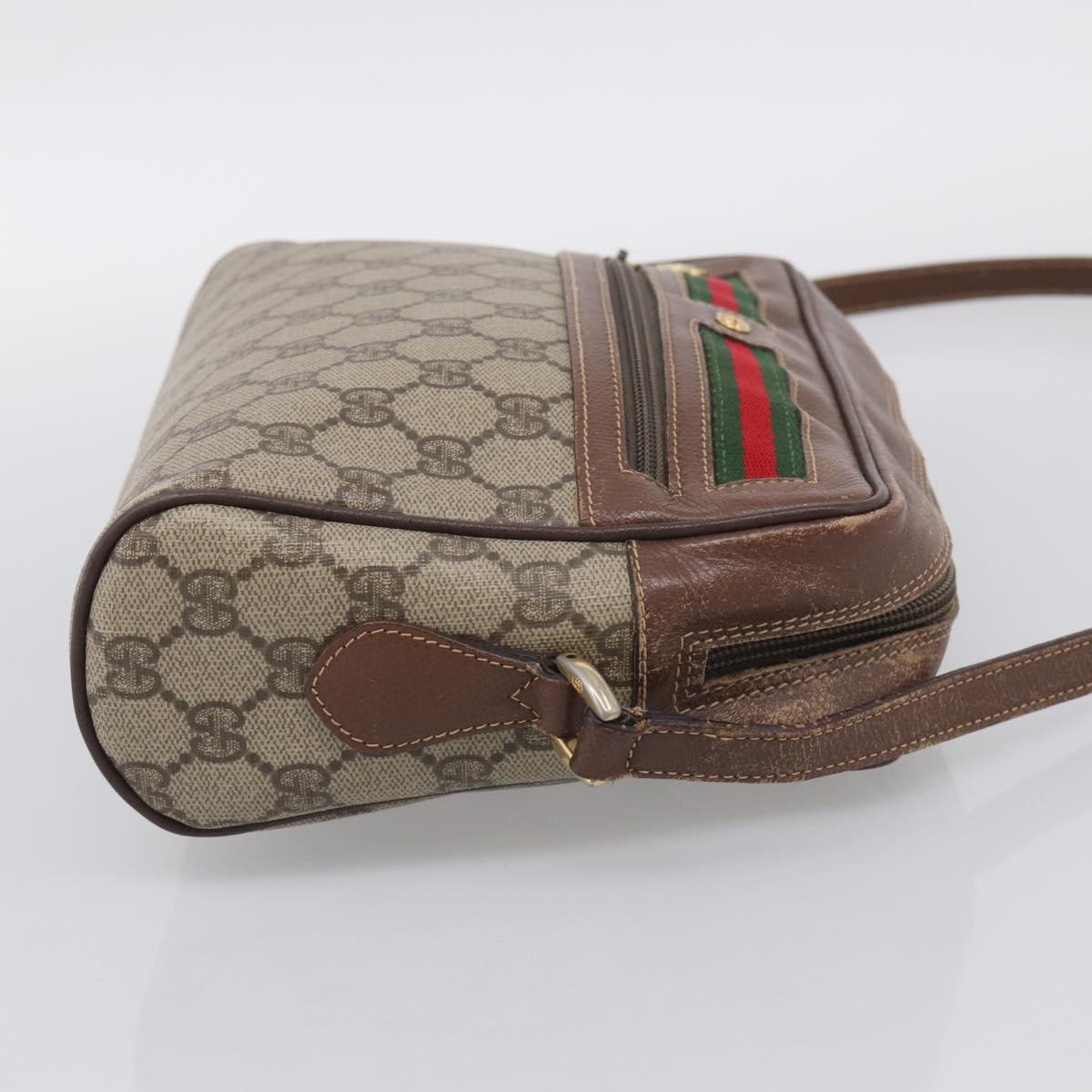 GUCCI GG Supreme Web Sherry Line Shoulder Bag PVC 001 113 6472 Auth bs37964