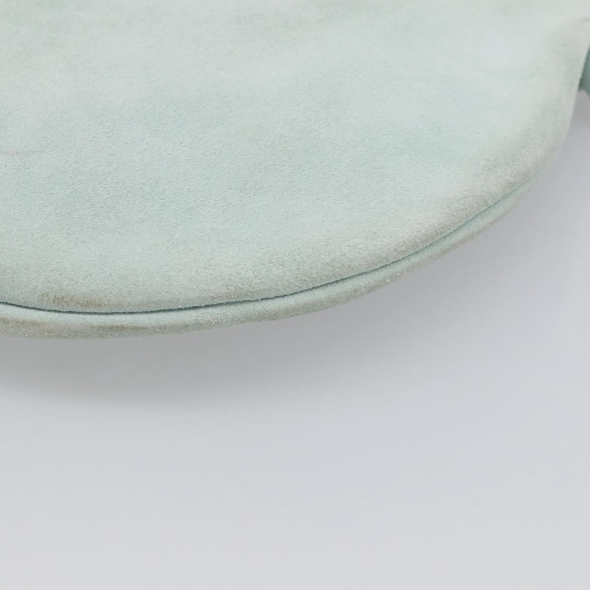 Bottega Veneta Hand Bag Suede Light Blue Gold Tone Auth bs37969