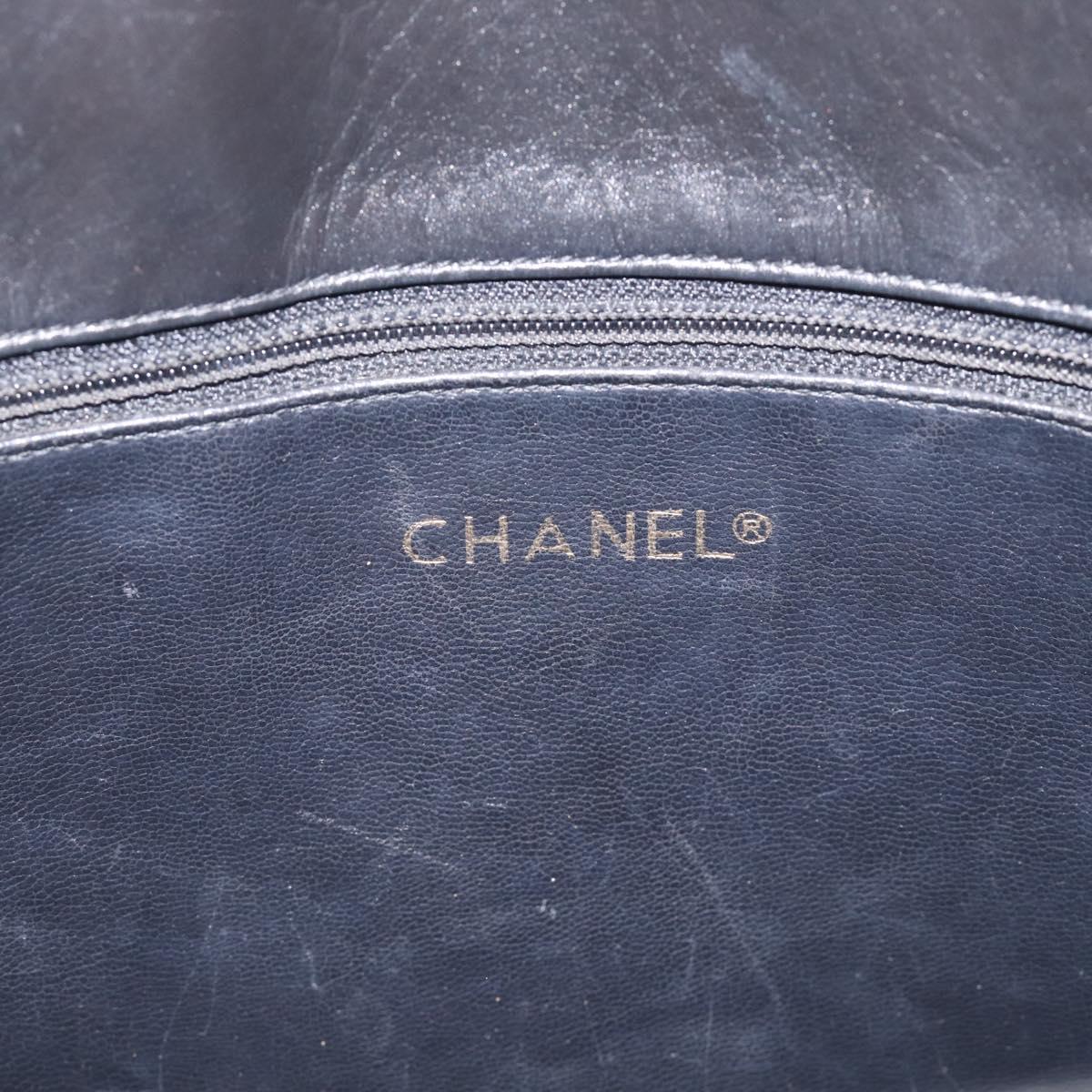 CHANEL Matelasse Chain Shoulder Bag Lamb Skin Black Gold Tone CC Auth bs37970