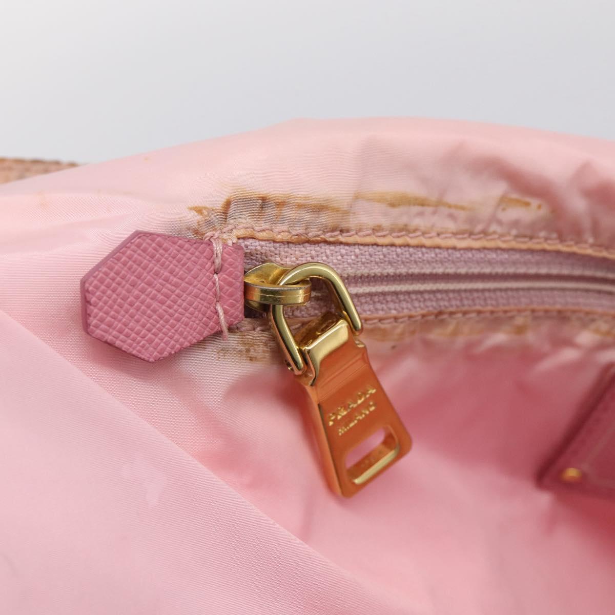 PRADA Tote Bag Nylon Hawaii Limited Pink Gold Tone Auth bs37983
