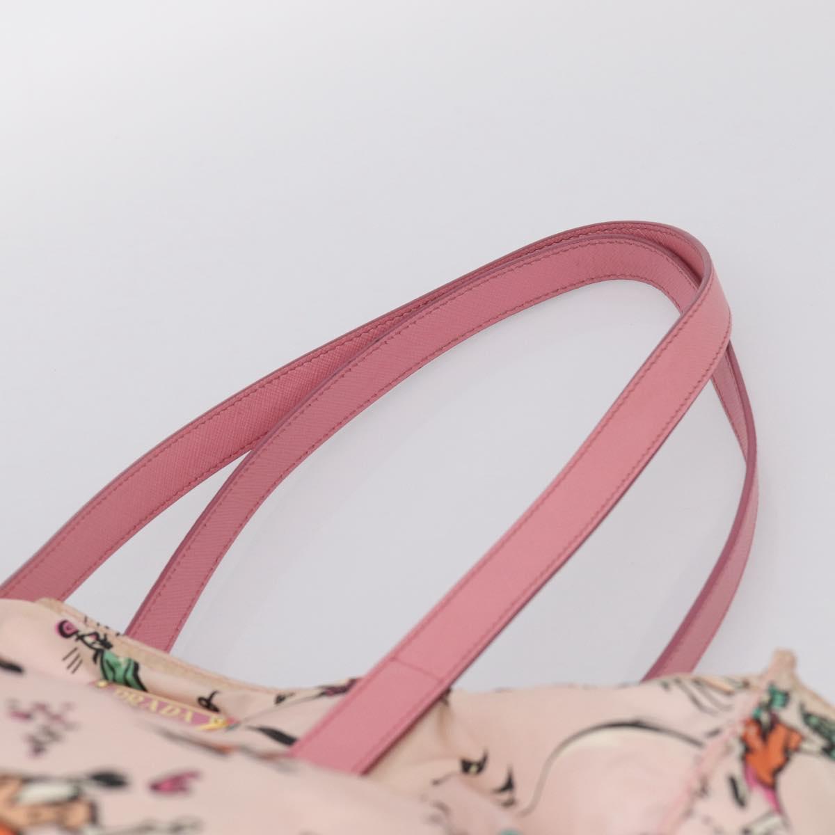 PRADA Tote Bag Nylon Hawaii Limited Pink Gold Tone Auth bs37983