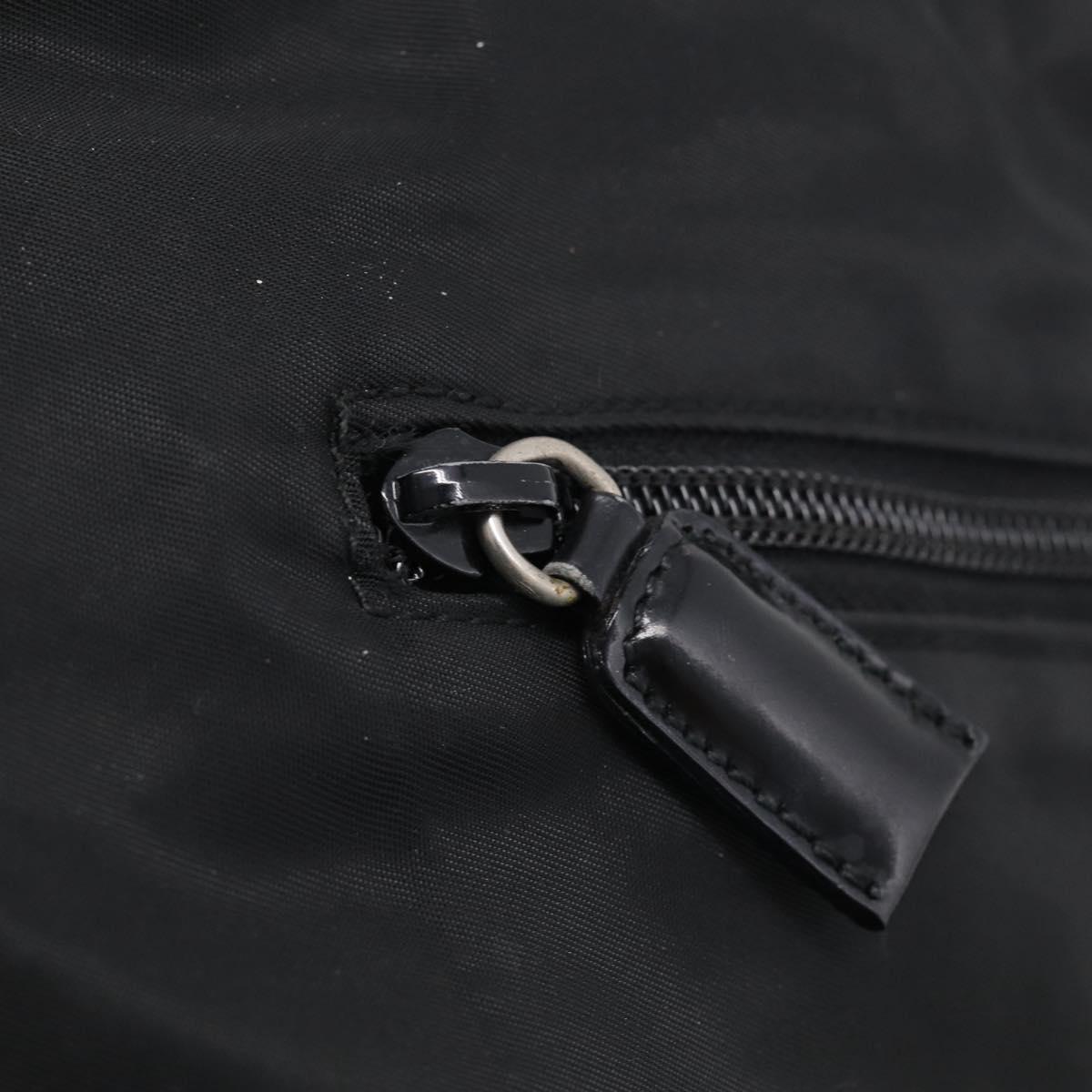 PRADA Tote Bag Nylon Black Silver Auth bs37984