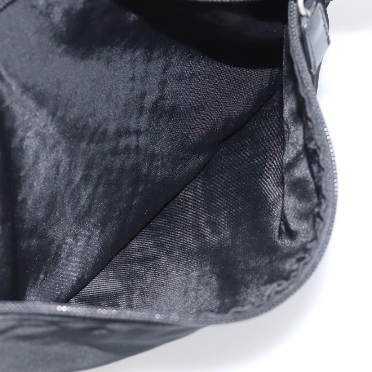 PRADA Tote Bag Nylon Black Silver Auth bs37984