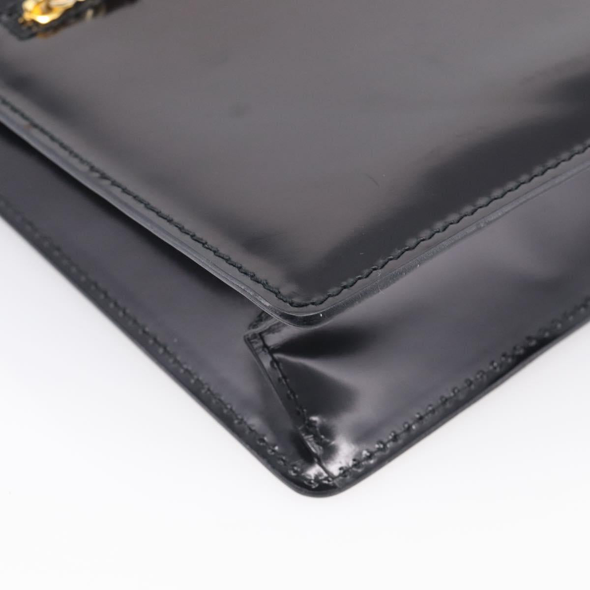 GUCCI Shoulder Bag Patent Black 000 2853 0311 0 Auth bs37986