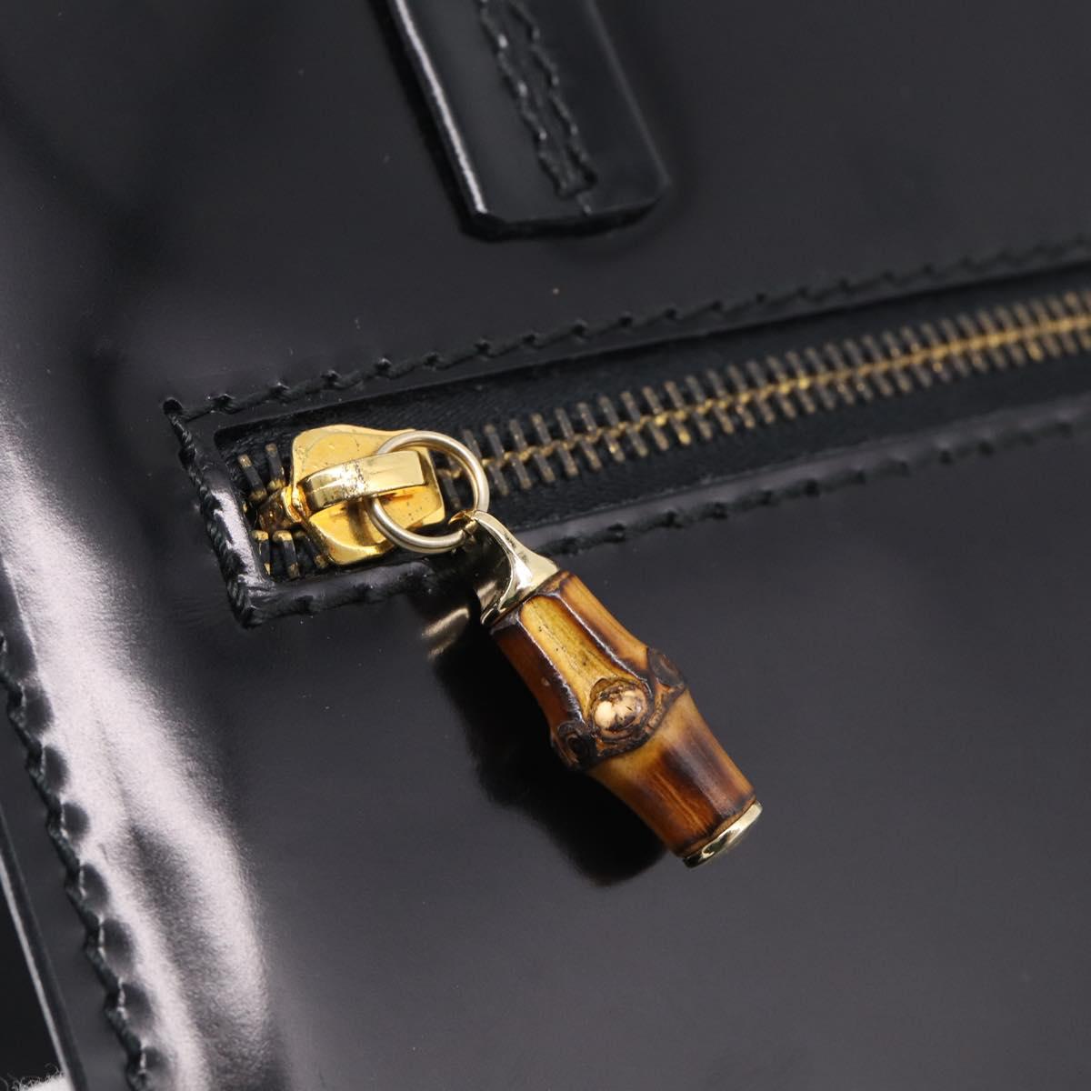 GUCCI Shoulder Bag Patent Black 000 2853 0311 0 Auth bs37986