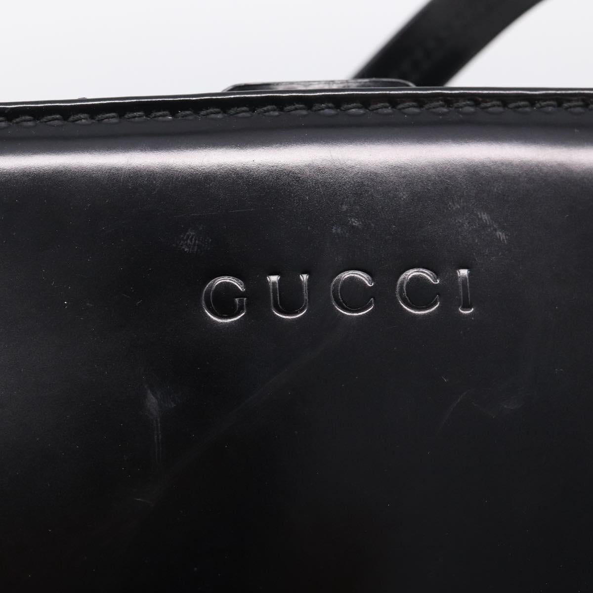 GUCCI Shoulder Bag Patent Black 000 2853 0311 0 Auth bs37986