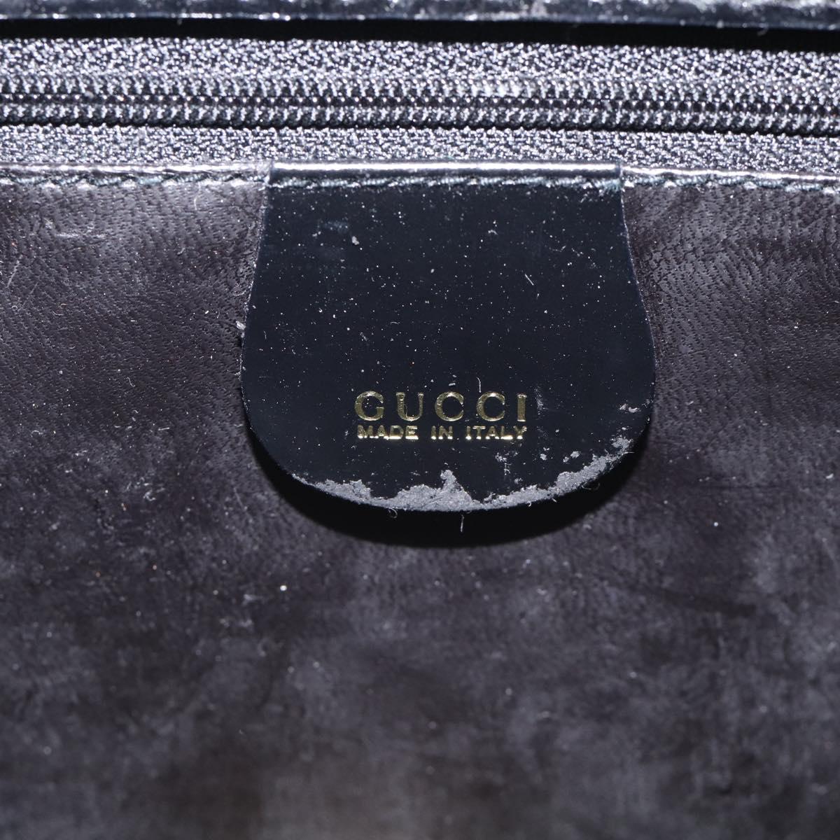 GUCCI Shoulder Bag Patent Black 000 2853 0311 0 Auth bs37986