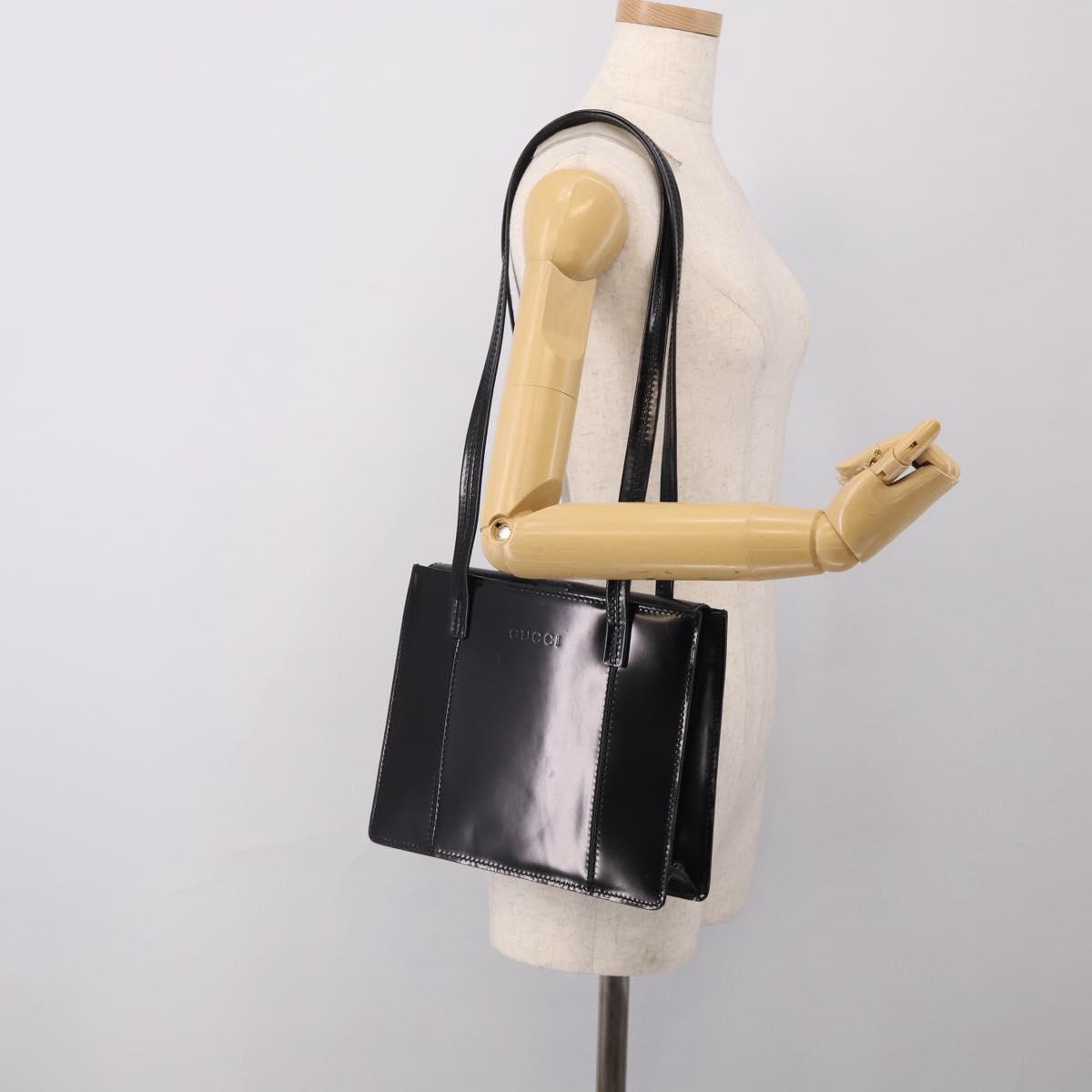 GUCCI Shoulder Bag Patent Black 000 2853 0311 0 Auth bs37986