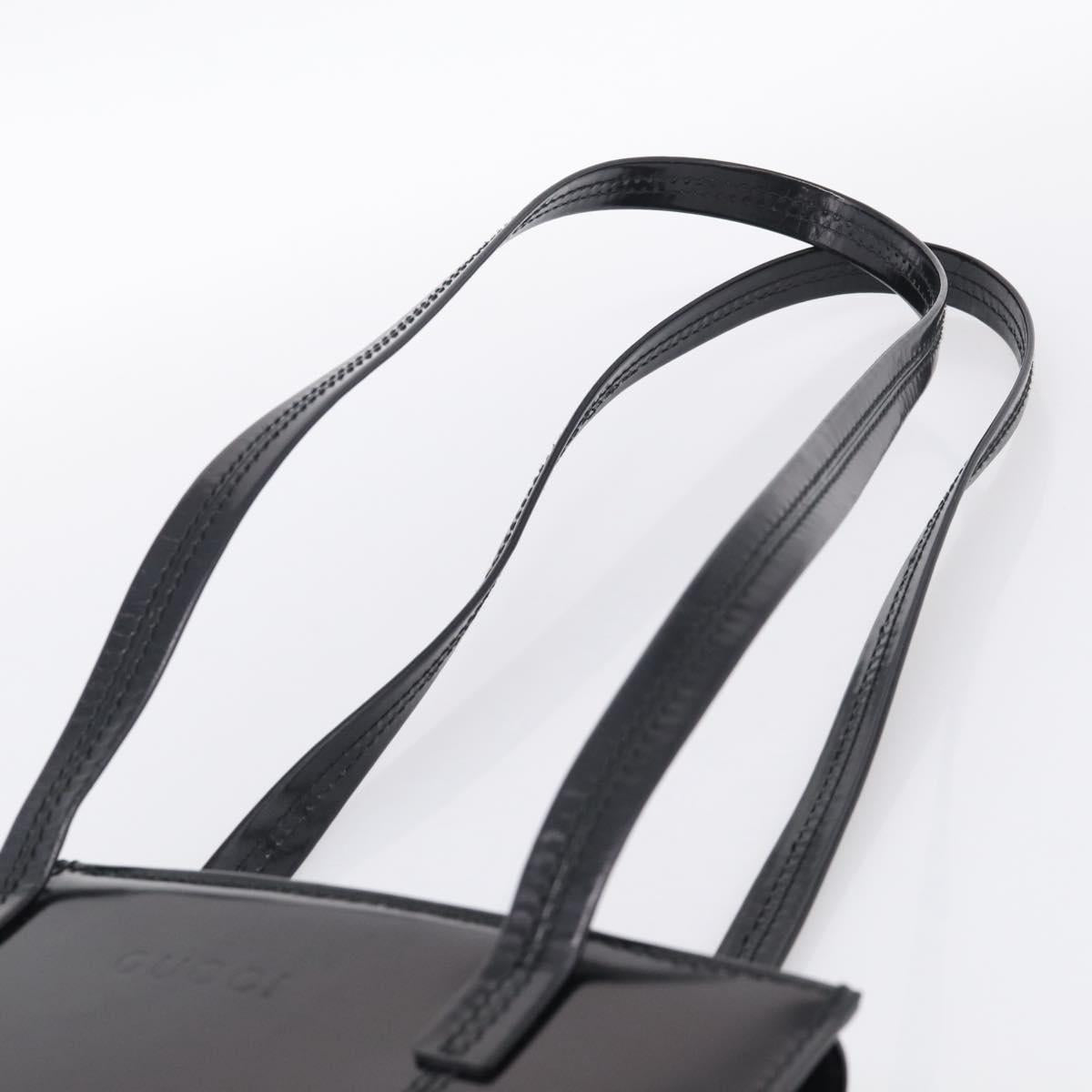 GUCCI Shoulder Bag Patent Black 000 2853 0311 0 Auth bs37986