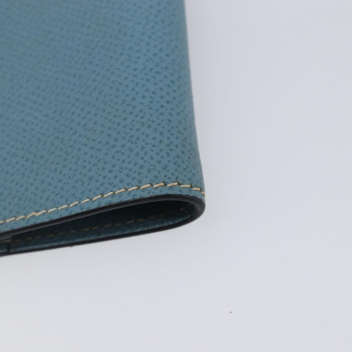 HERMES Agenda PM Day Planner Cover Leather Light Blue Silver Auth bs38008