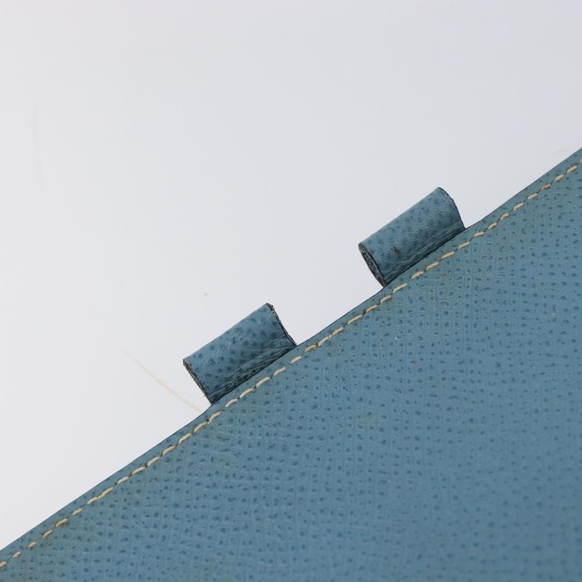 HERMES Agenda PM Day Planner Cover Leather Light Blue Silver Auth bs38008