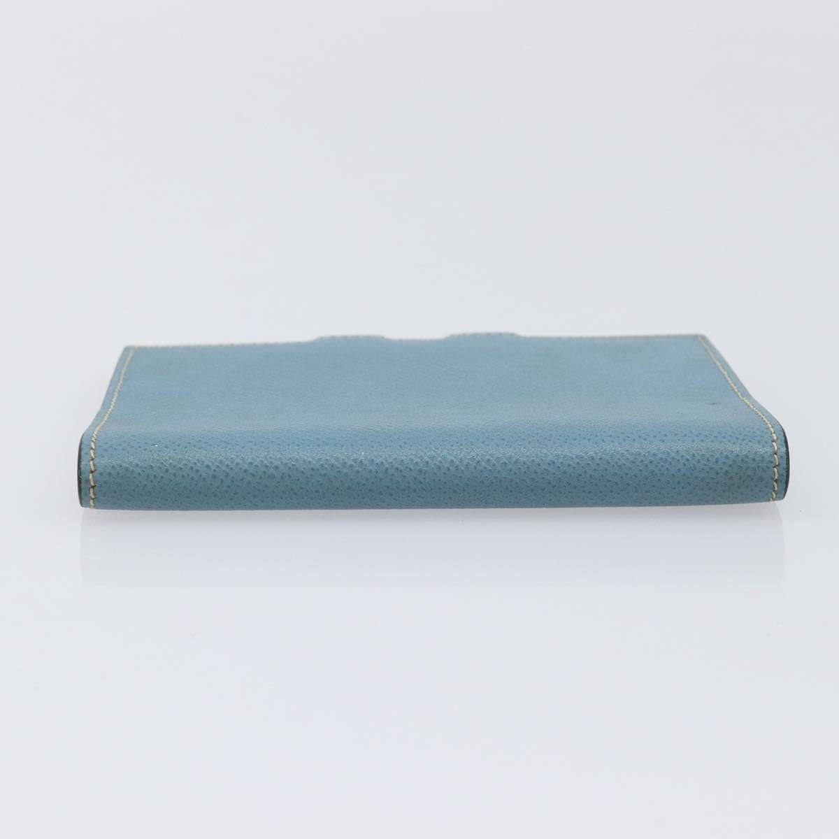 HERMES Agenda PM Day Planner Cover Leather Light Blue Silver Auth bs38008