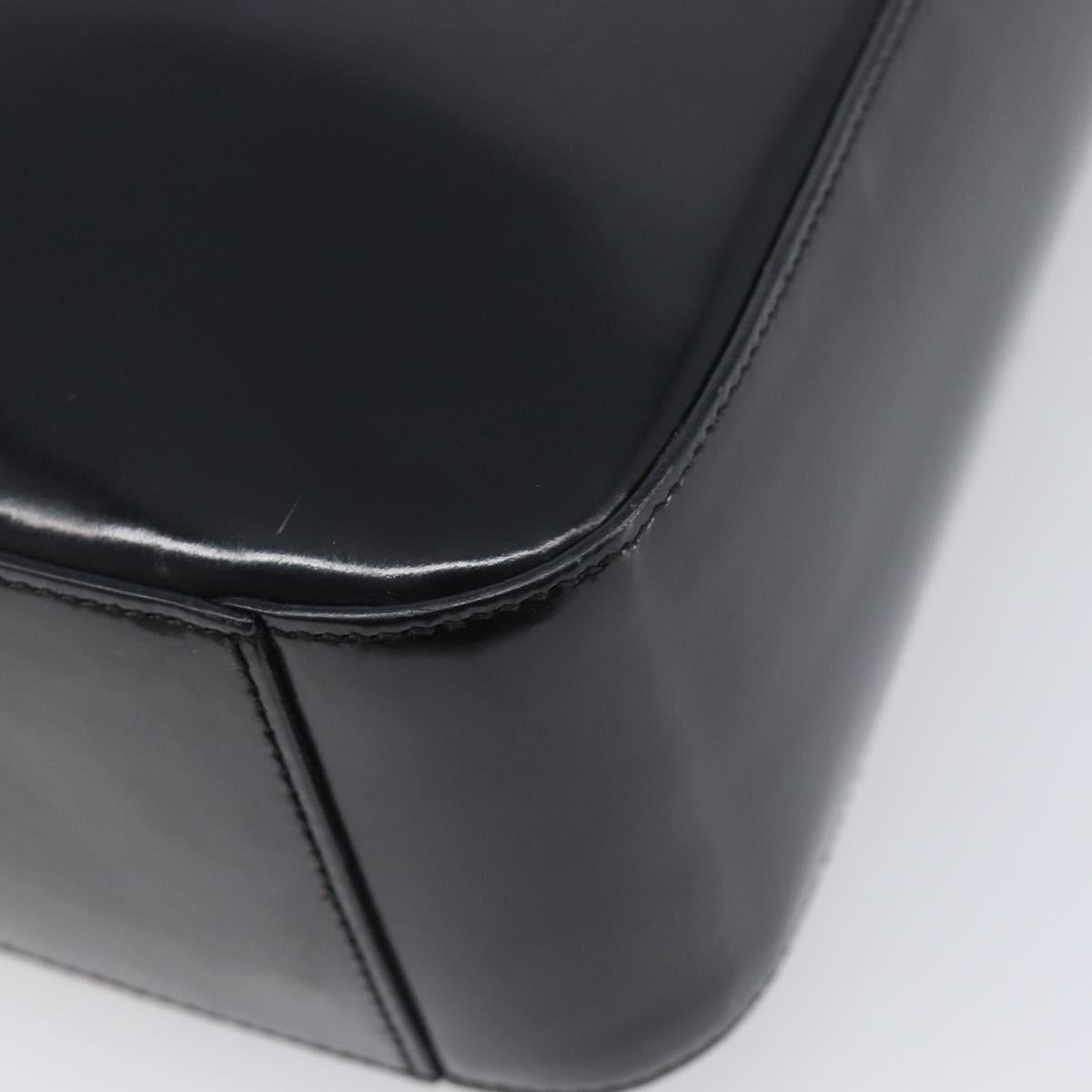 CELINE Hand Bag Patent Black Auth bs38013