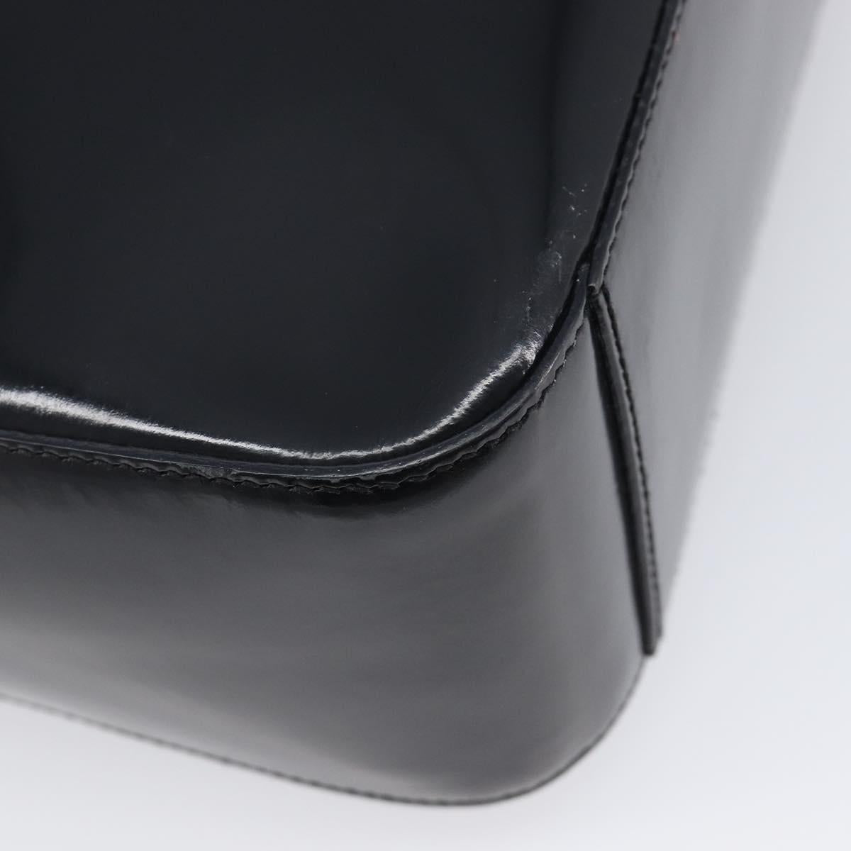 CELINE Hand Bag Patent Black Auth bs38013
