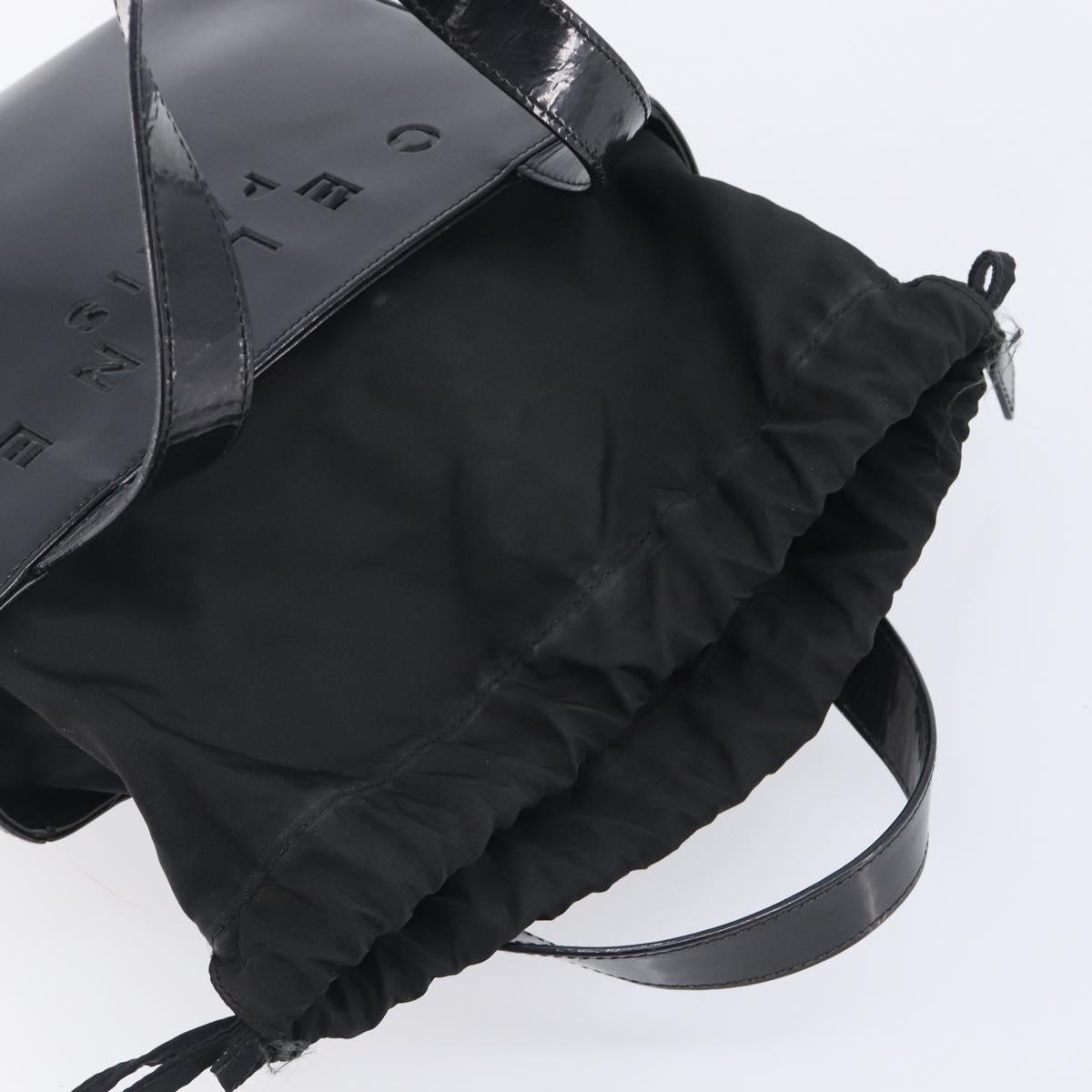 CELINE Hand Bag Patent Black Auth bs38013