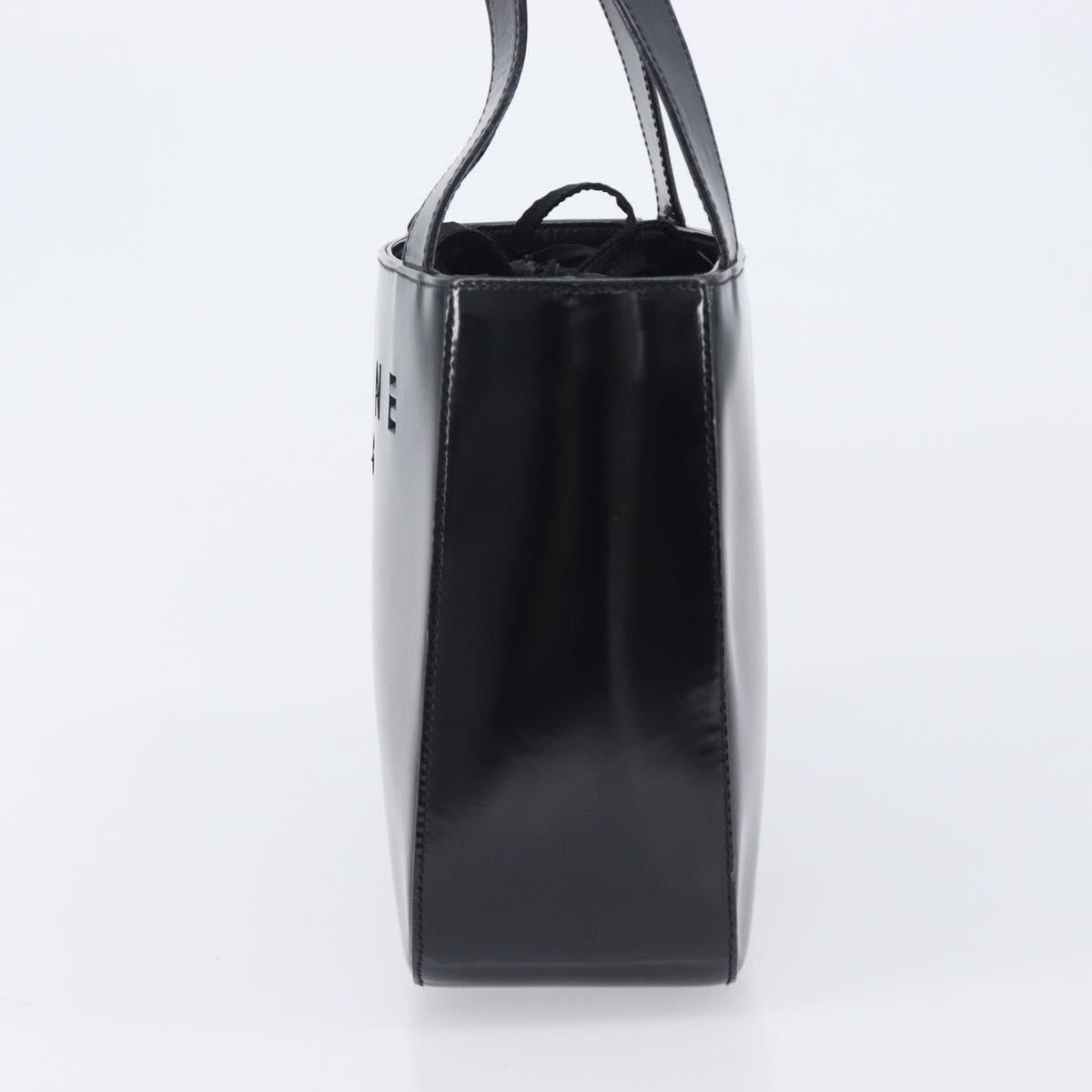 CELINE Hand Bag Patent Black Auth bs38013