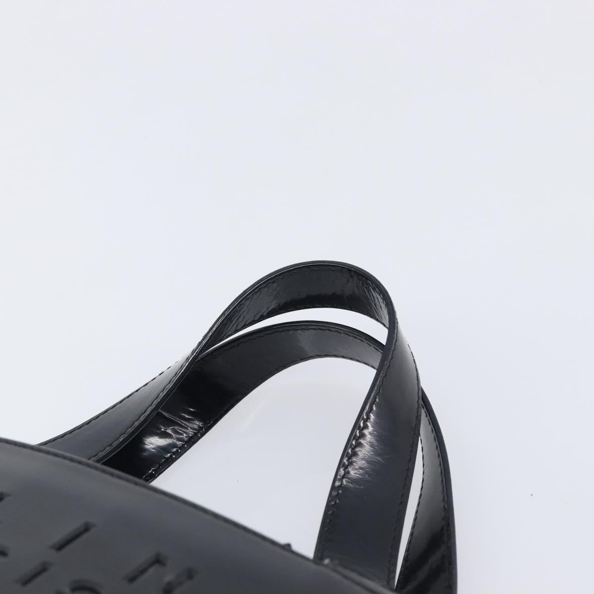 CELINE Hand Bag Patent Black Auth bs38013