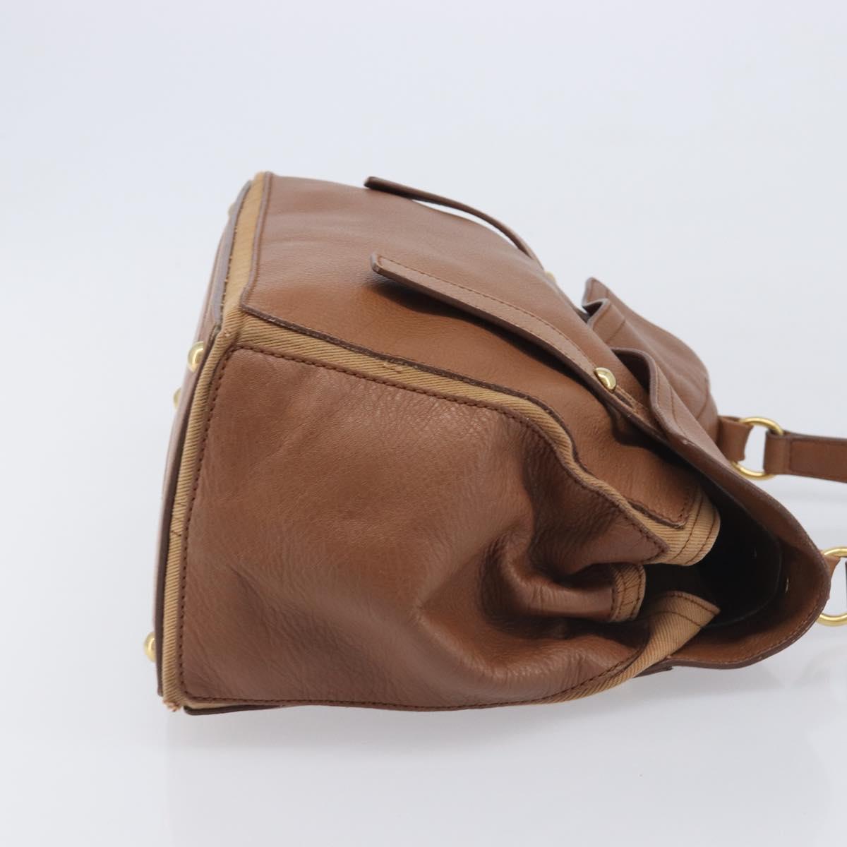 Saint Laurent Muse To Hand Bag Leather Brown Gold Tone 229680 Auth bs38016