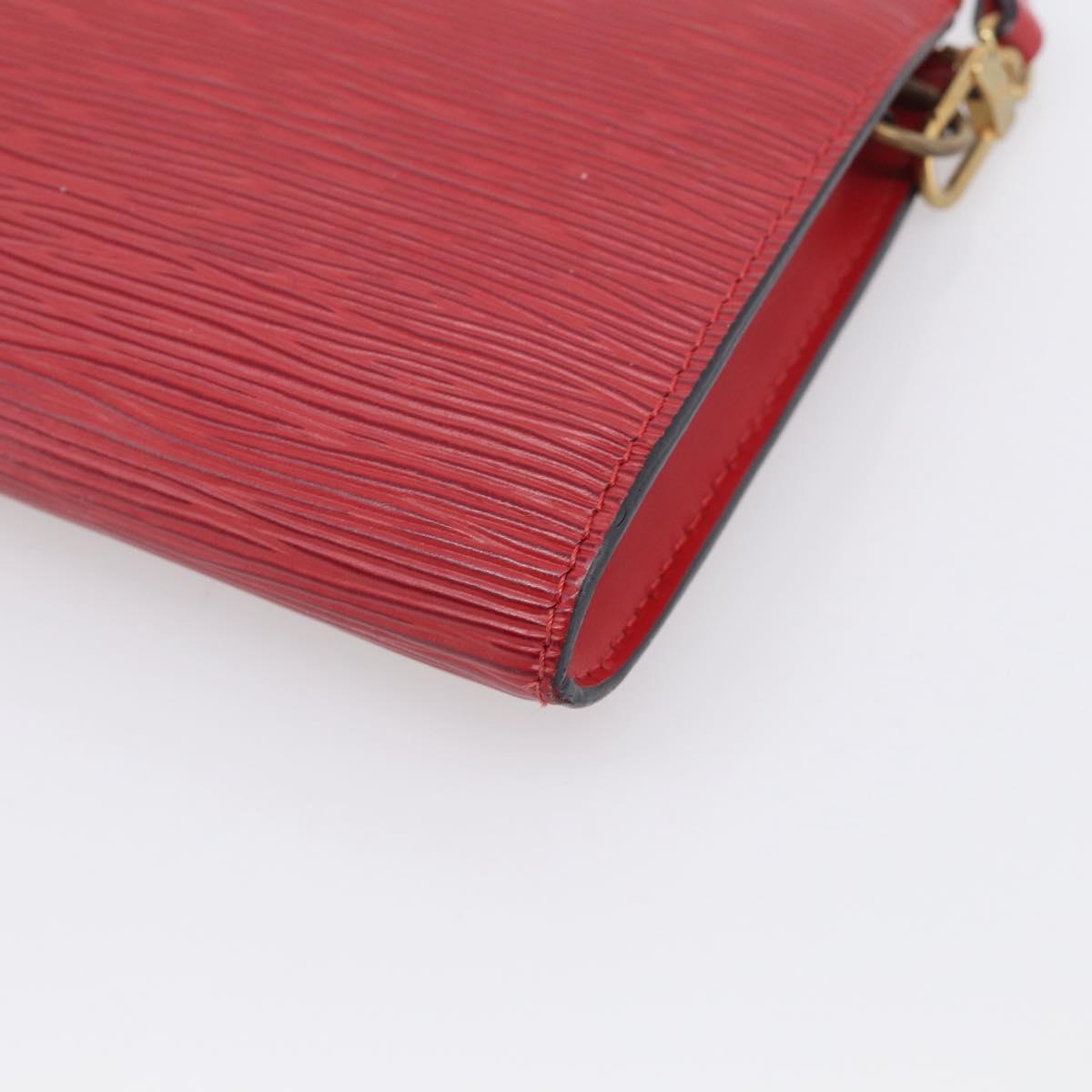LOUIS VUITTON Epi Pochette Accessoires Accessory Pouch Red M52987 LV Auth bs38032