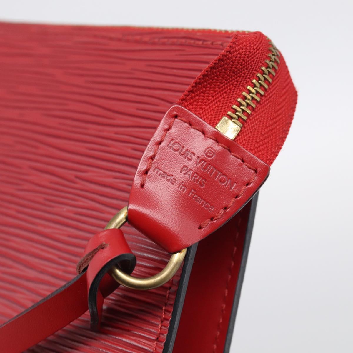 LOUIS VUITTON Epi Pochette Accessoires Accessory Pouch Red M52987 LV Auth bs38032