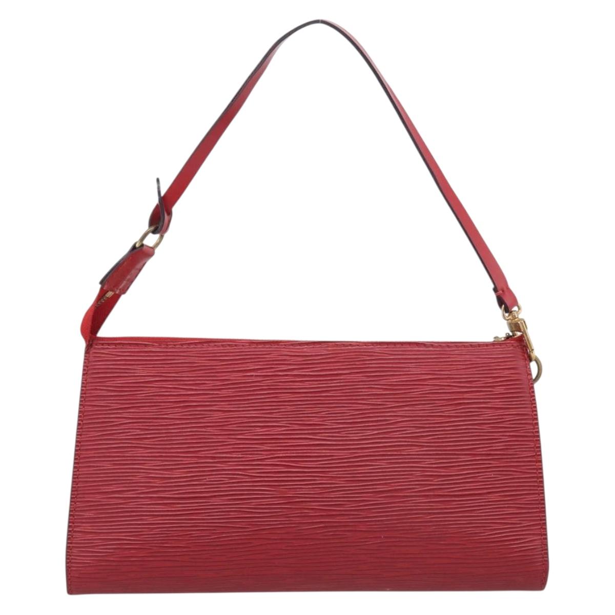 LOUIS VUITTON Epi Pochette Accessoires Accessory Pouch Red M52987 LV Auth bs38032