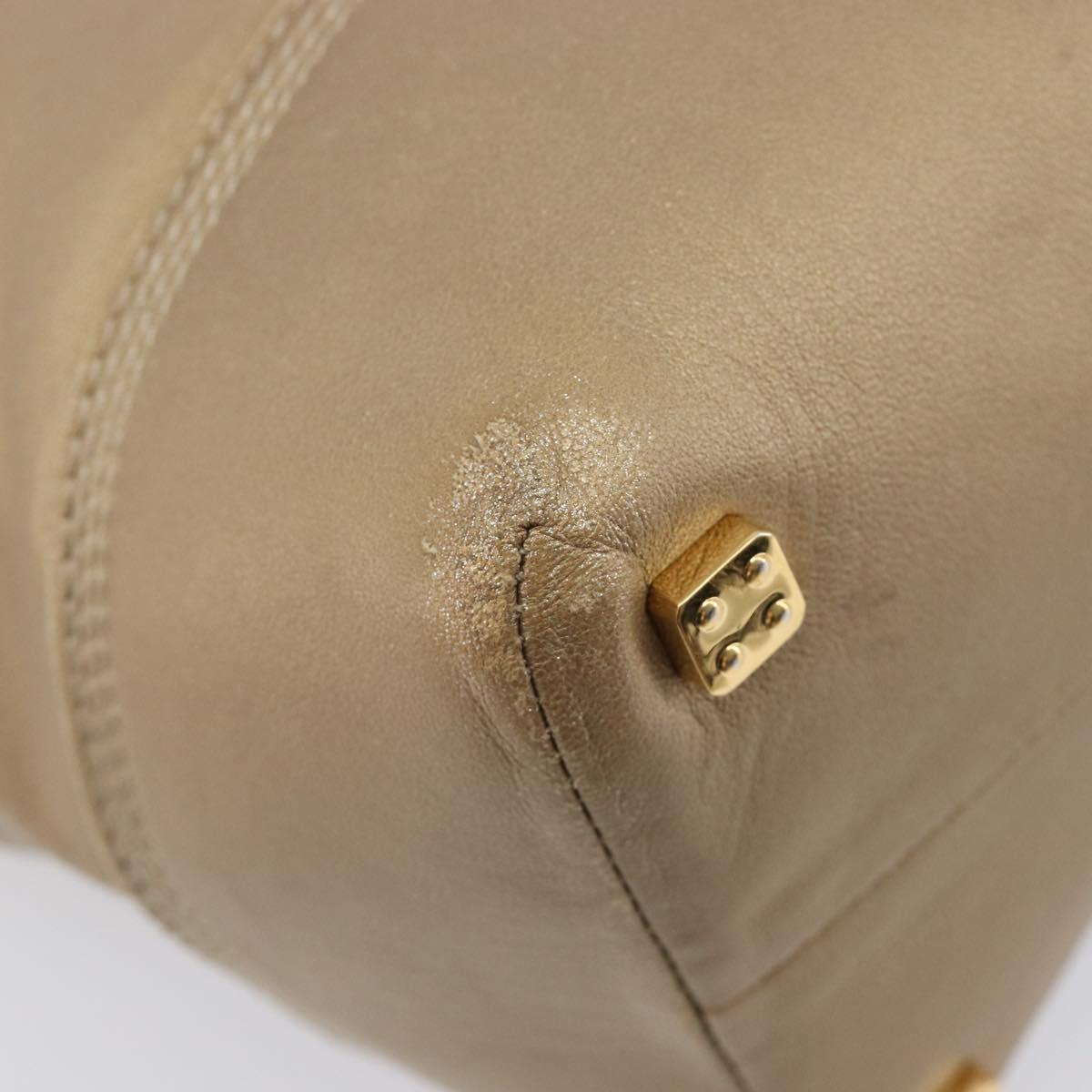LOEWE Americana 28 Hand Bag Leather Gold Tone Auth bs38035