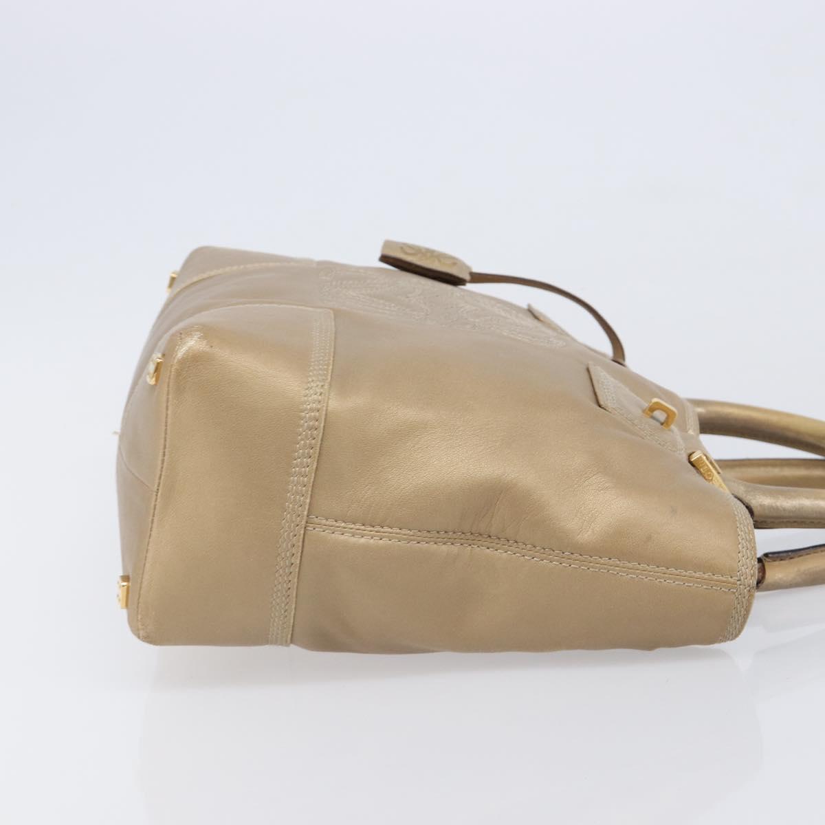 LOEWE Americana 28 Hand Bag Leather Gold Tone Auth bs38035