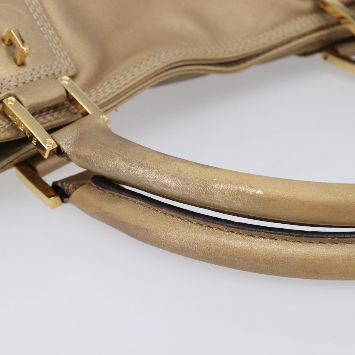 LOEWE Americana 28 Hand Bag Leather Gold Tone Auth bs38035