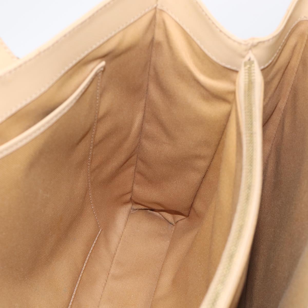 CELINE Tote Bag Leather Beige Gold Auth bs38036