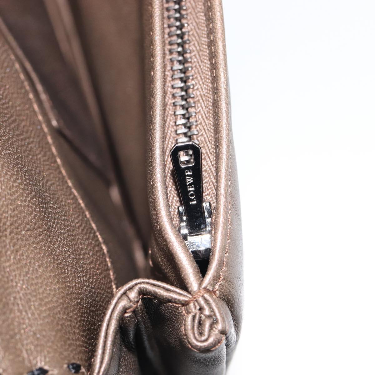 LOEWE Clutch Bag Leather Brown Auth bs38037