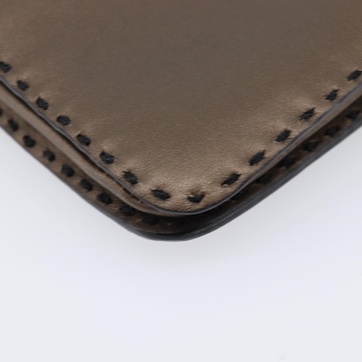 LOEWE Clutch Bag Leather Brown Auth bs38037
