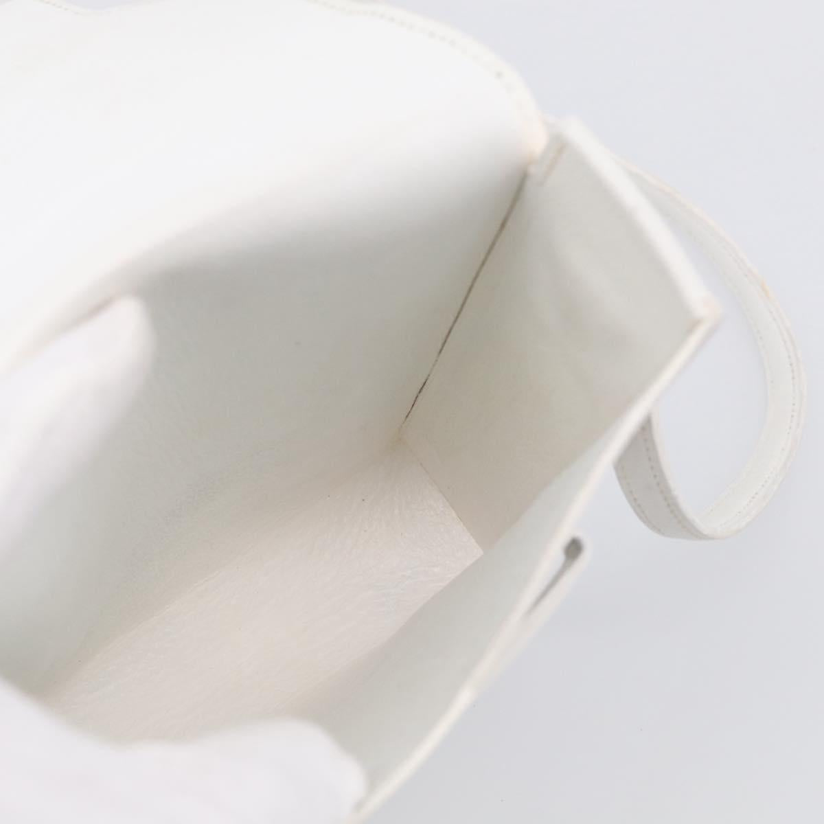 HERMES Shoulder Bag Leather White Gold Auth bs38040