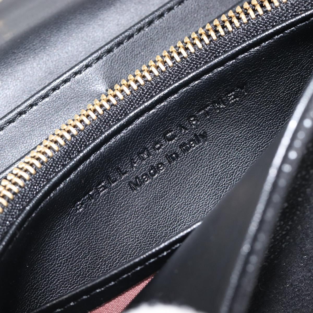 Stella McCartney Fabera Long Wallet Polyester Black Gold Auth bs38046