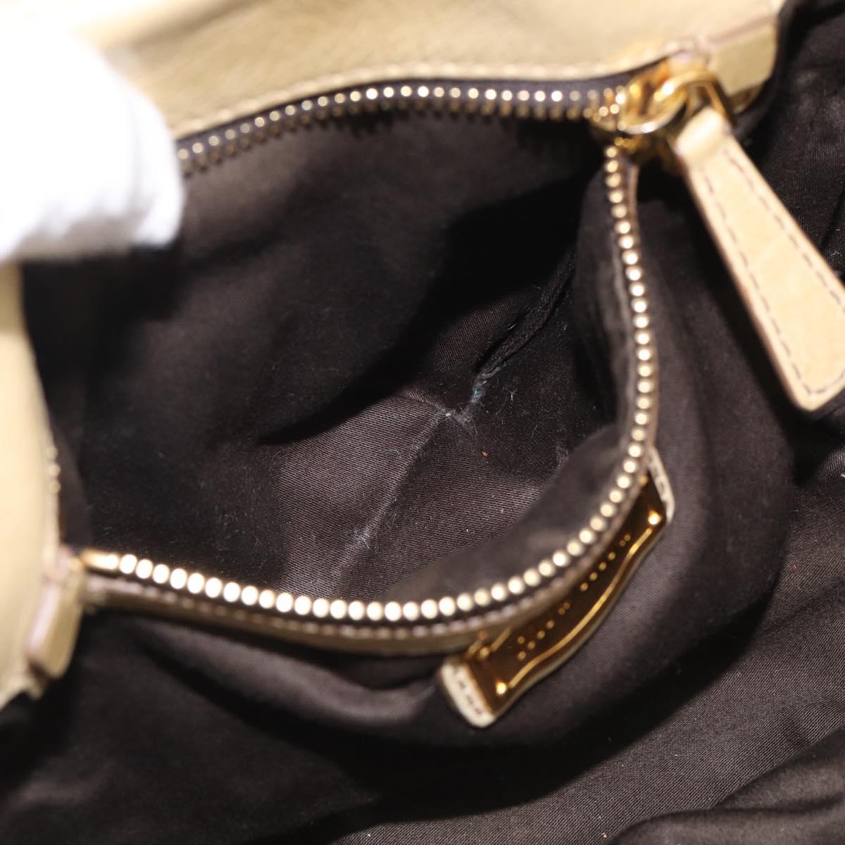 Miu Miu Matelasse Hand Bag Leather 2way Beige Gold Auth bs38051