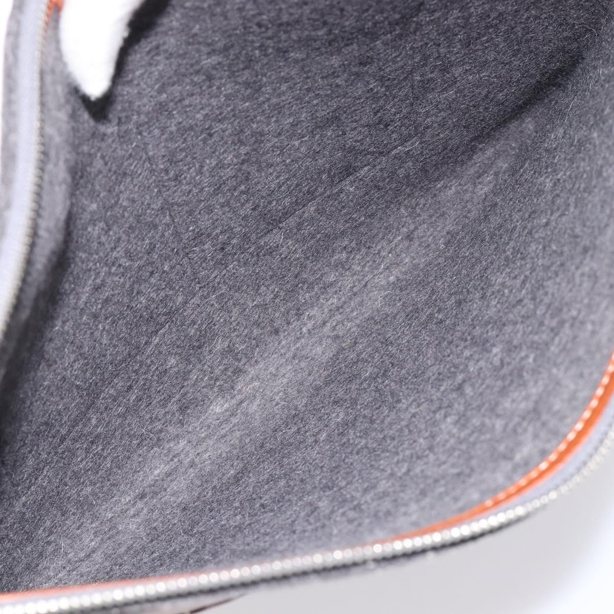 HERMES Toudou Clutch Bag Felt Gray Silver Auth bs38053