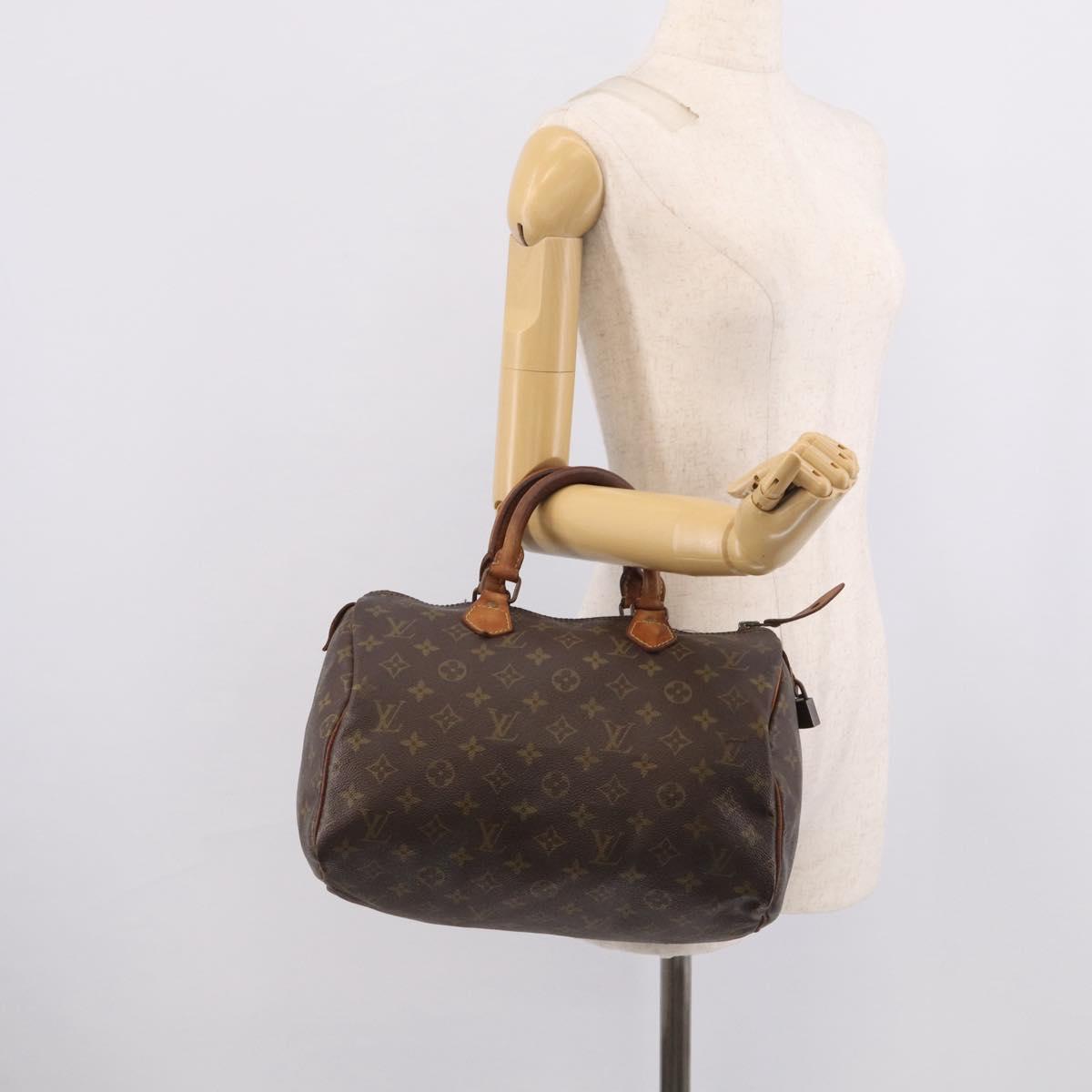 LOUIS VUITTON Monogram Speedy 30 Hand Bag M41526 LV Auth bs38055