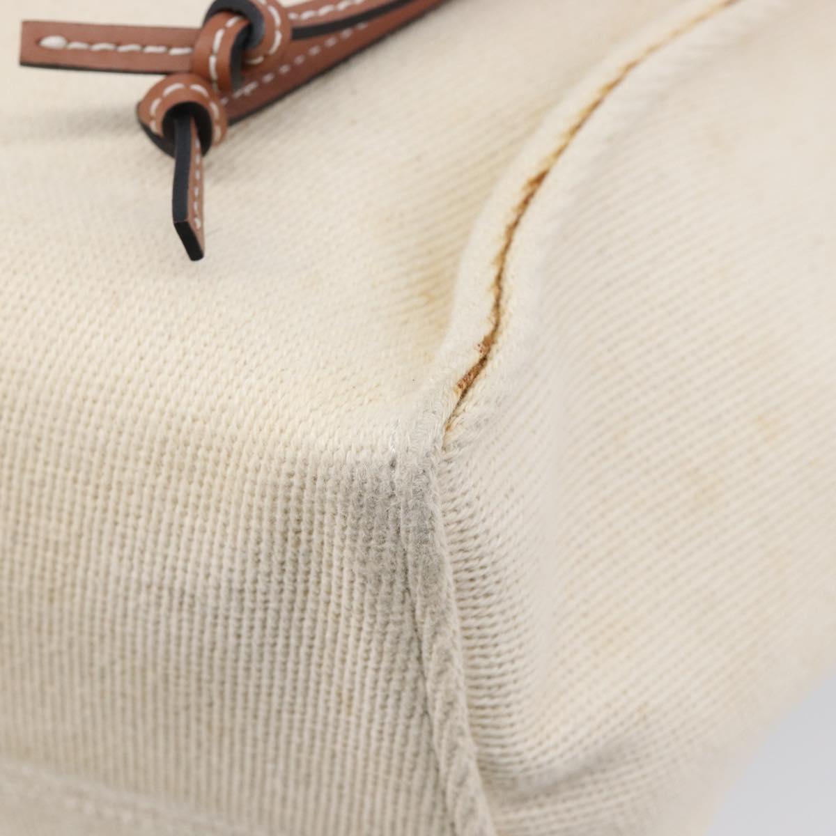 LOEWE Cushion Tote Bag Canvas White Auth bs38063A