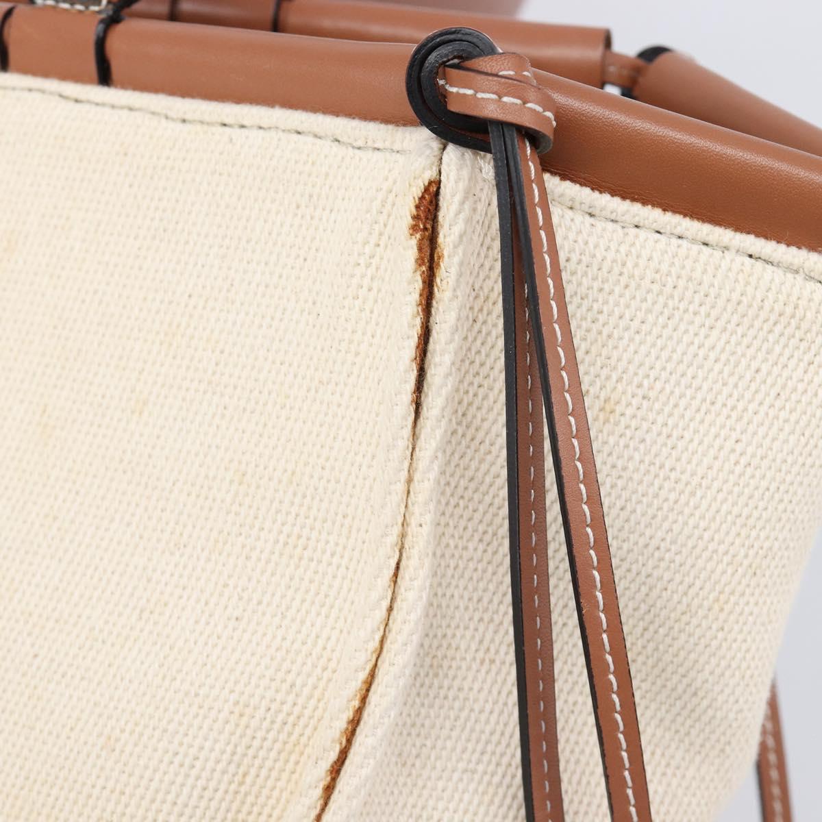 LOEWE Cushion Tote Bag Canvas White Auth bs38063A