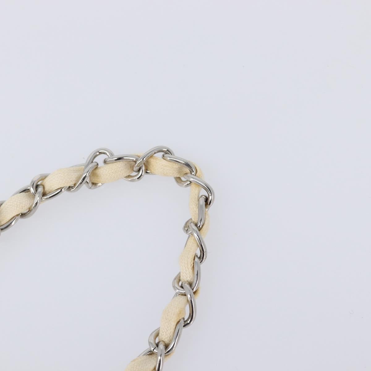 CHANEL Chain Belt Metal 31.5"" Silver CC Auth bs38068
