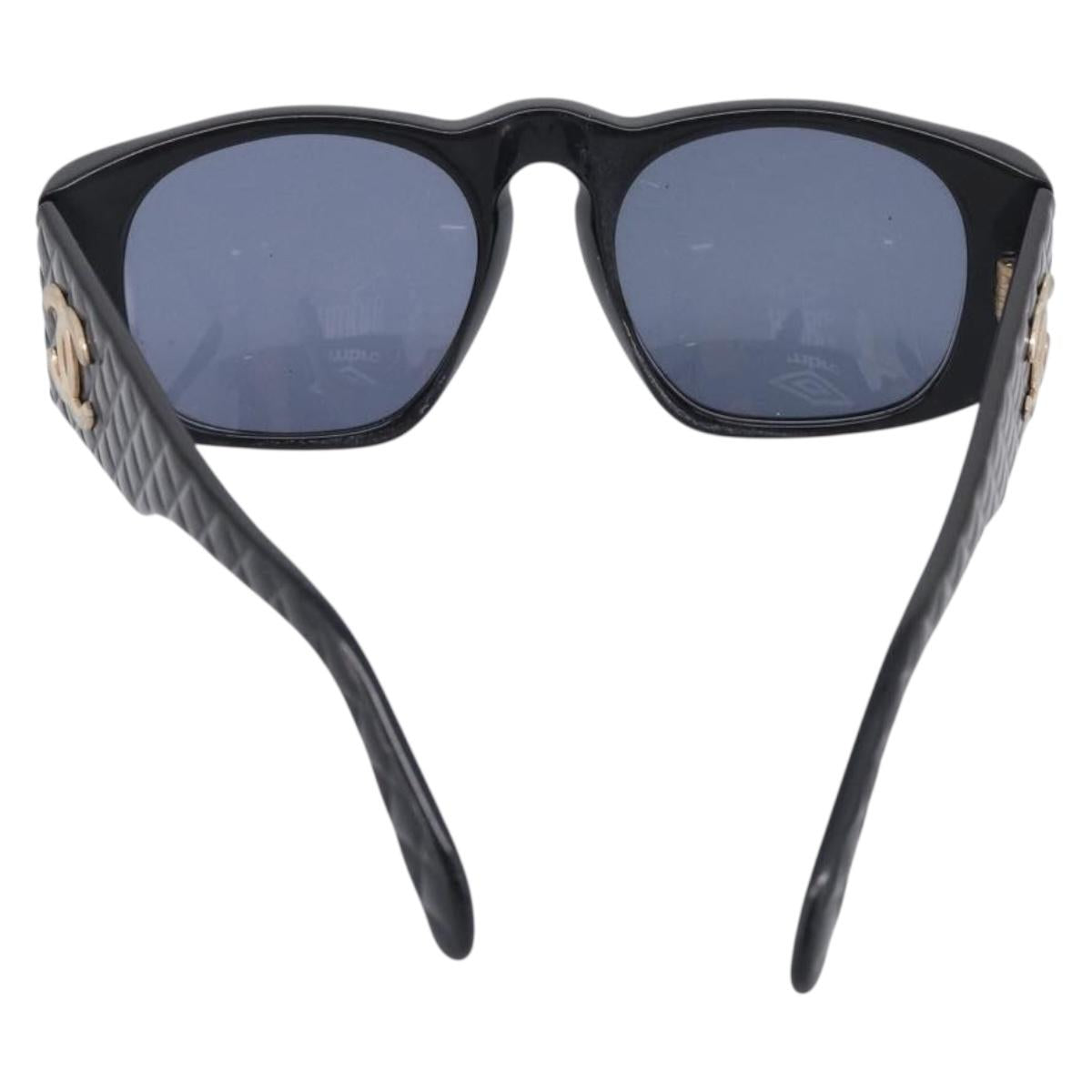 CHANEL Sunglasses Plastic 2 Set Black Blue CC Auth bs38070