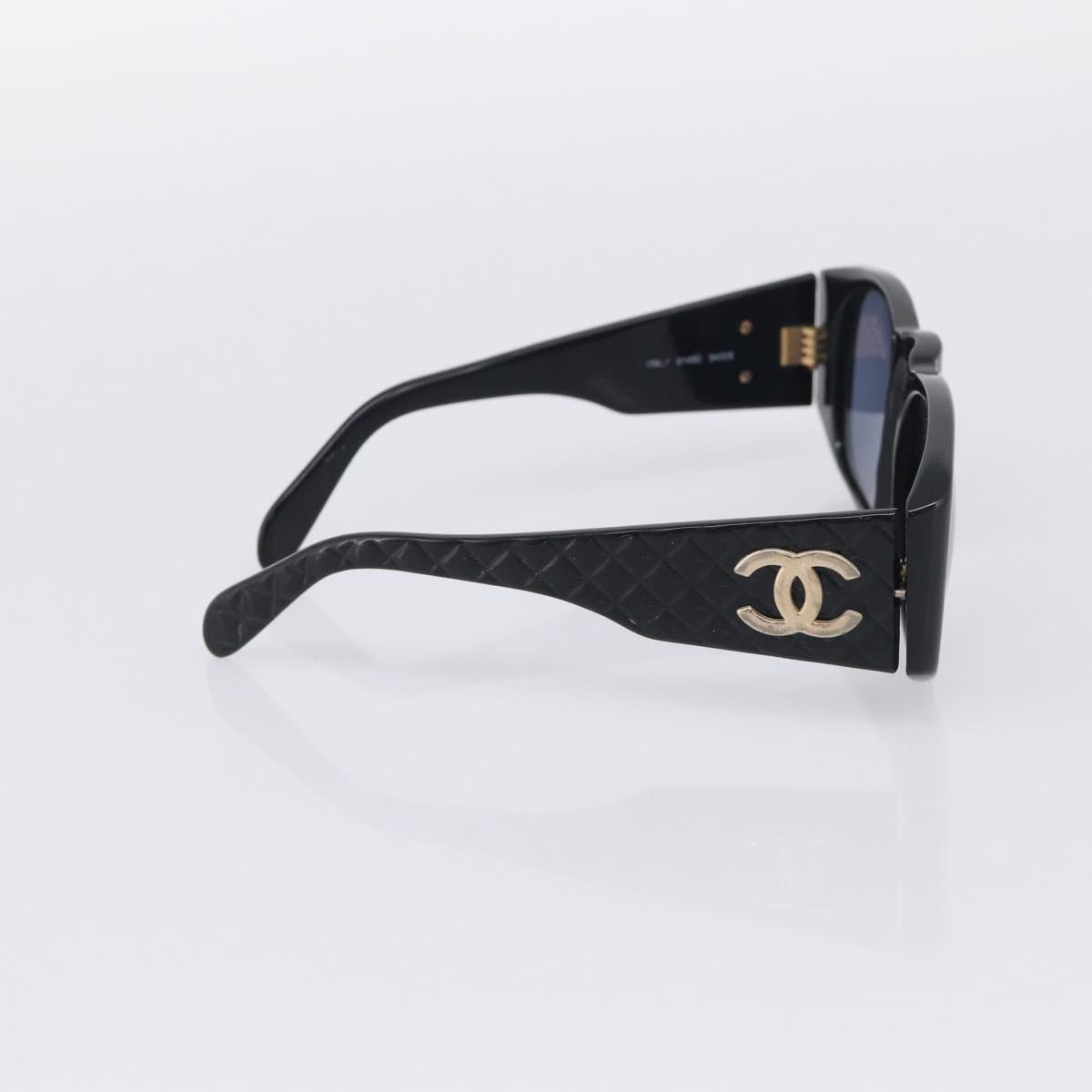 CHANEL Sunglasses Plastic 2 Set Black Blue CC Auth bs38070
