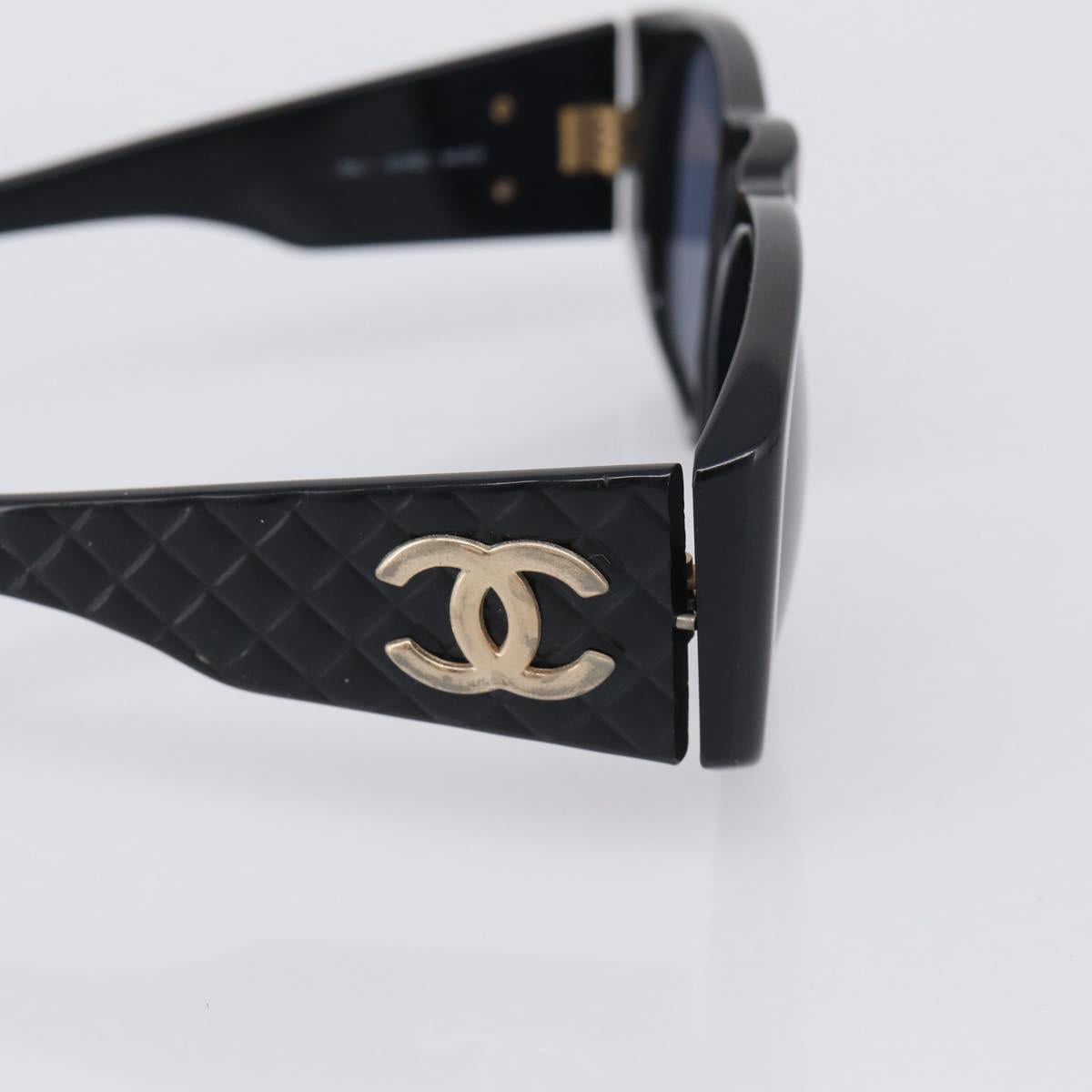 CHANEL Sunglasses Plastic 2 Set Black Blue CC Auth bs38070